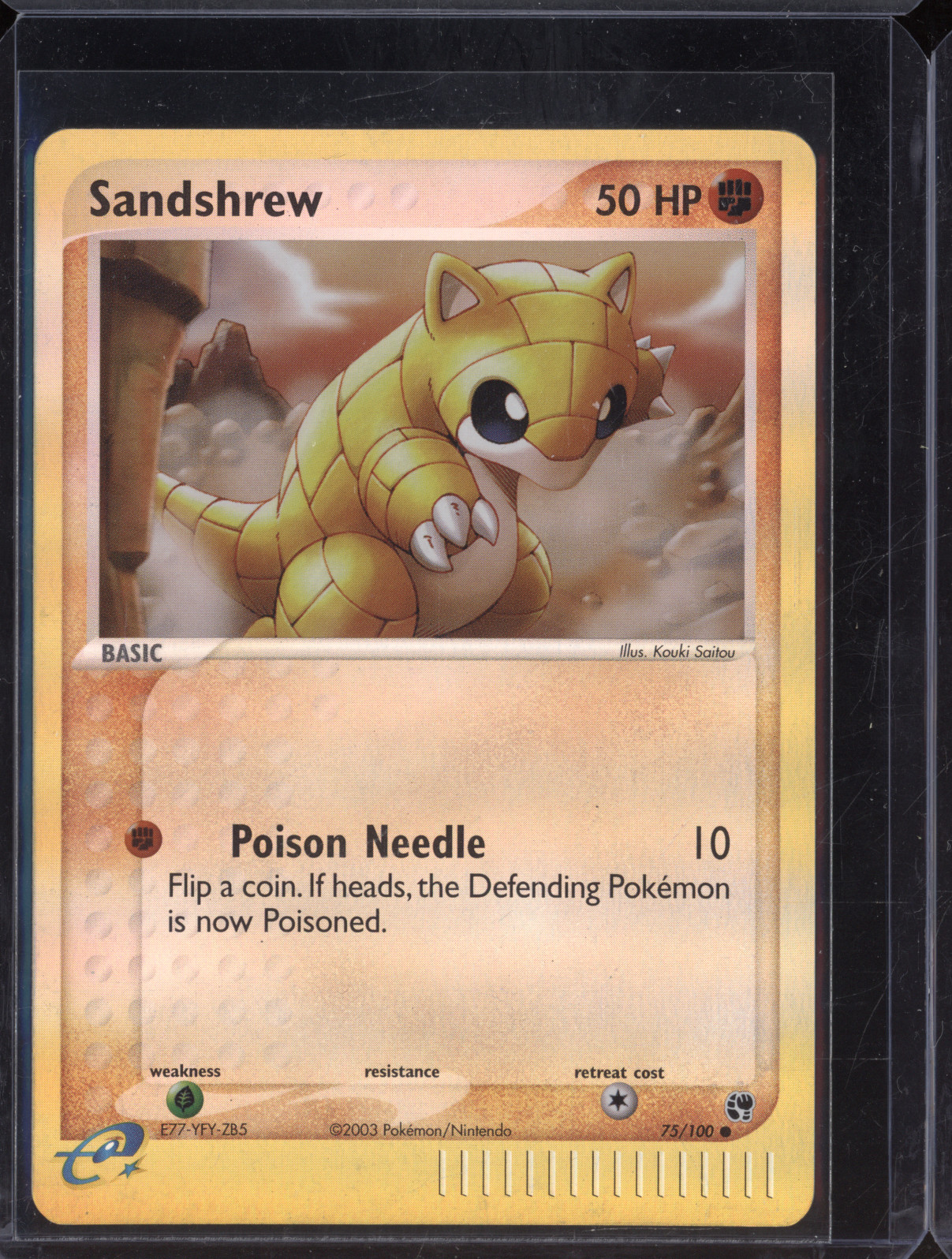 2003 Pokemon EX Sandstorm #75 Sandshrew — front
