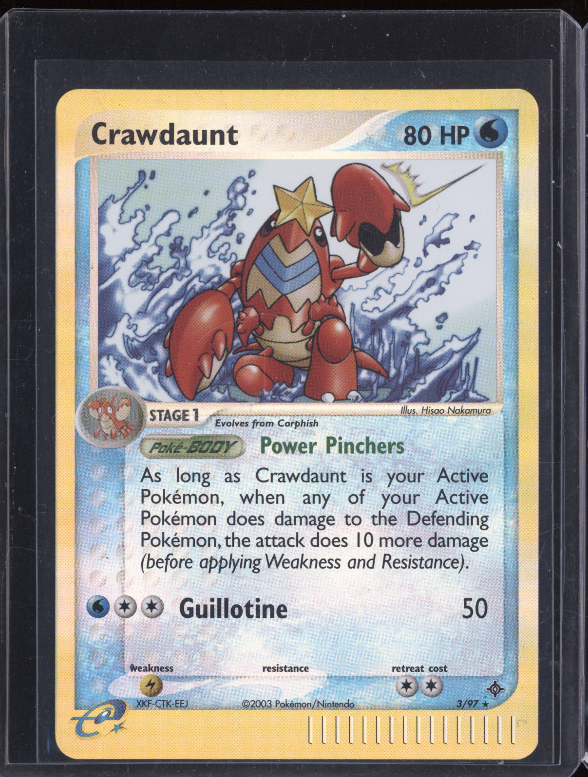 2003 Pokémon EX Dragon #3 Crawdaunt — front
