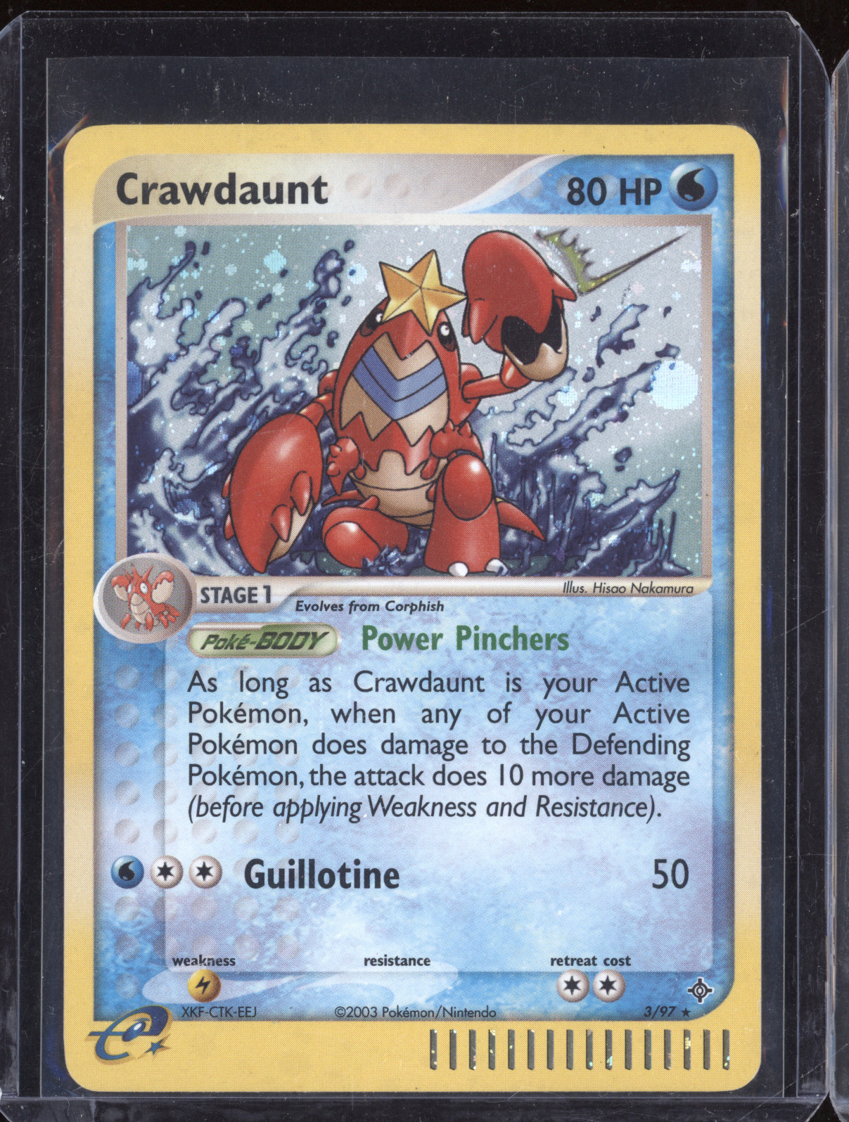 2003 Pokemon EX Dragon #3 Crawdaunt — front