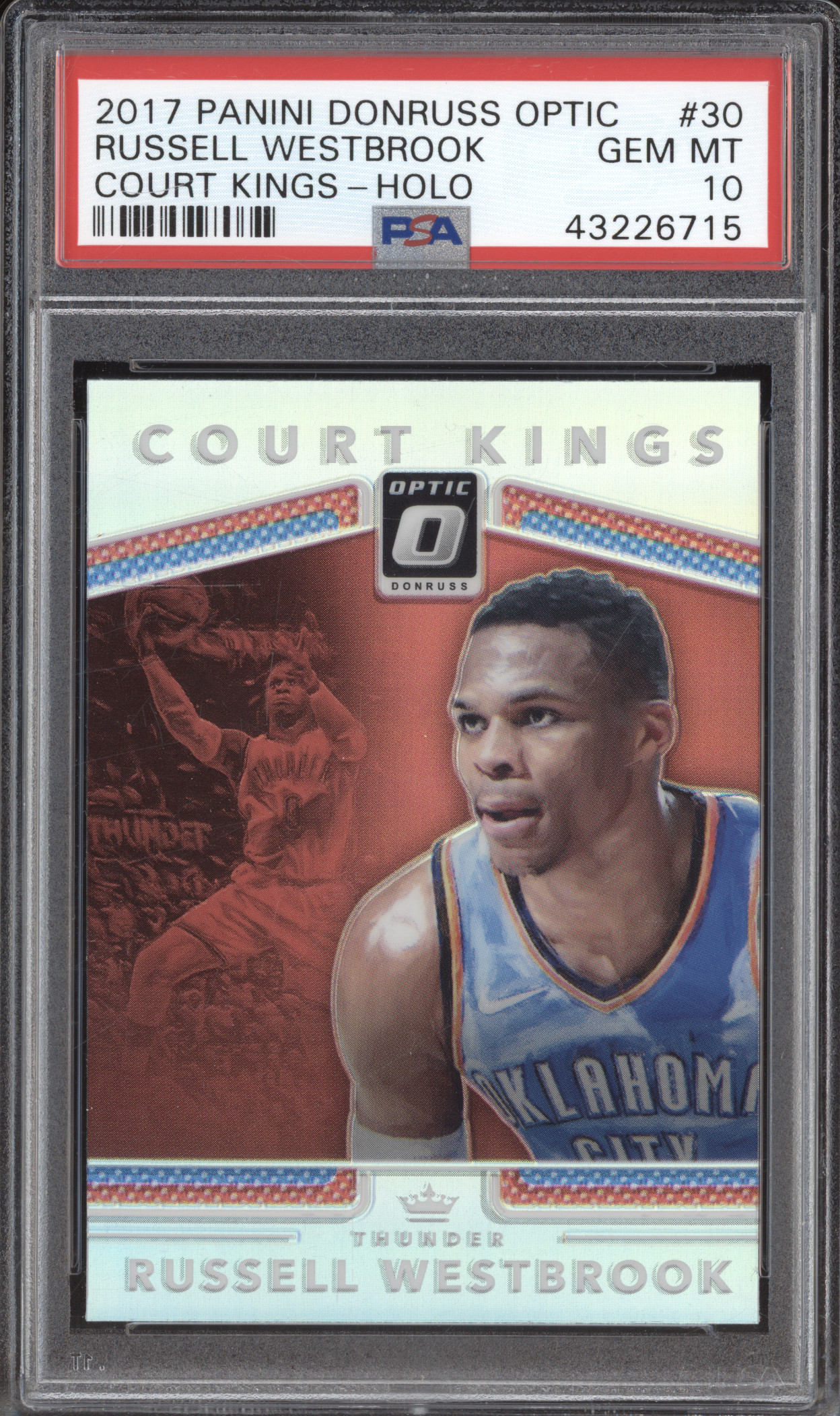 2017 Panini Donruss Optic #30 Russell Westbrook Court Kings Holo — front