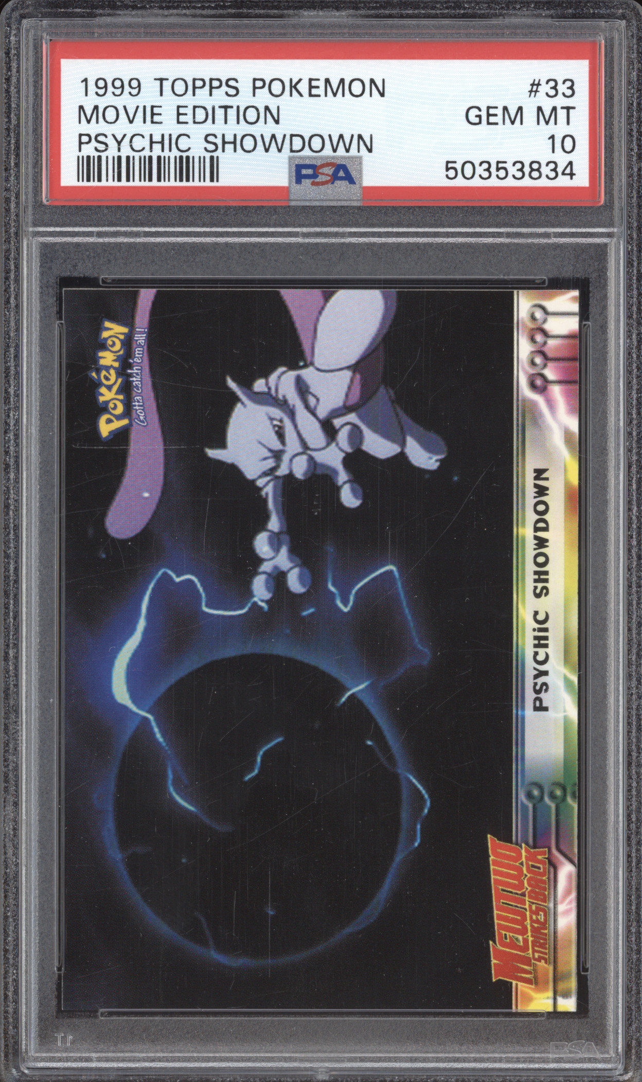 1999 Topps Pokemon Movie Edition #33 Psychic Showdown Mewtwo — front