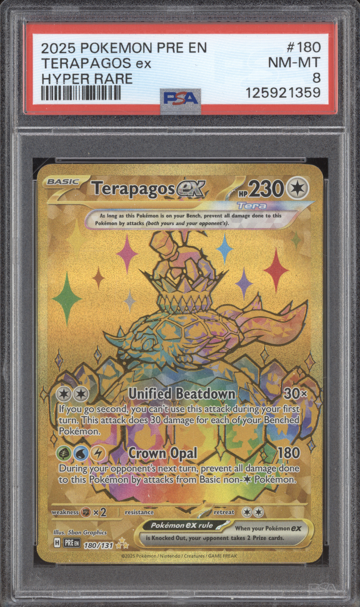 2025 Pokémon Prismatic Evolutions #180 Terapagos ex — front