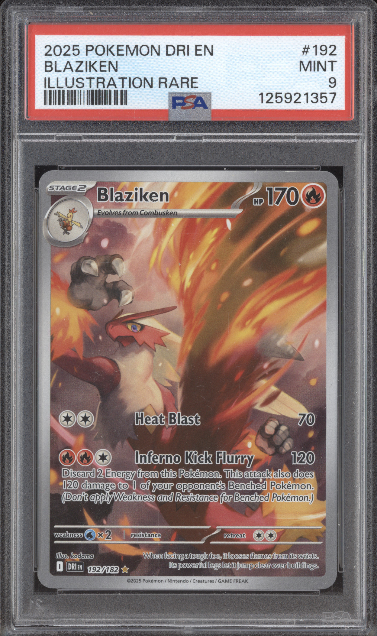 2025 Pokémon Destined Rivals #192 Blaziken Illustration Rare — front