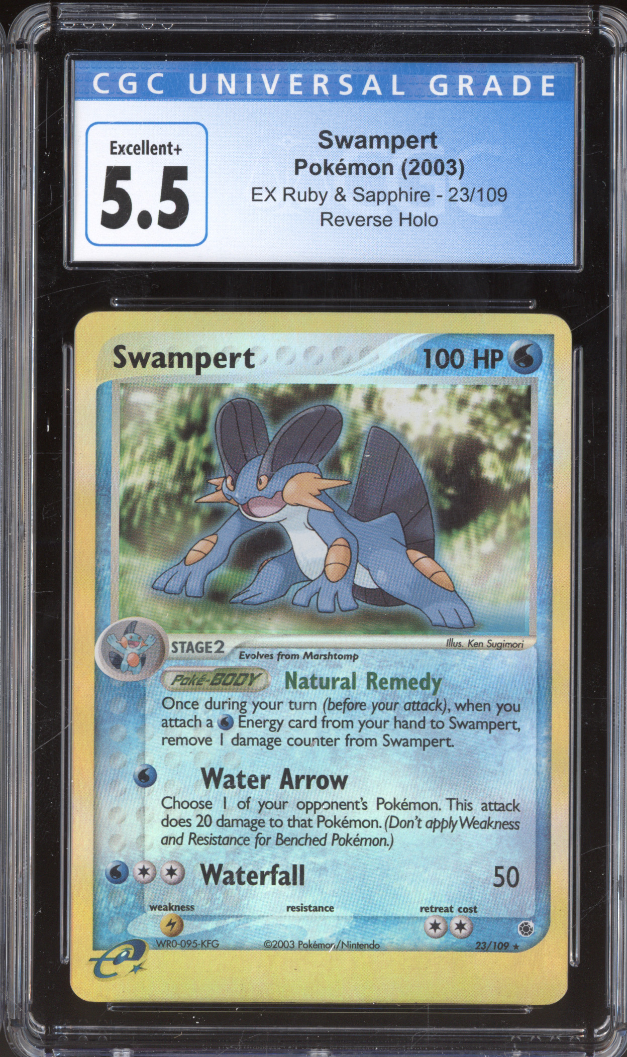 2003 Pokemon EX Ruby & Sapphire #23 Swampert Reverse Holo — front