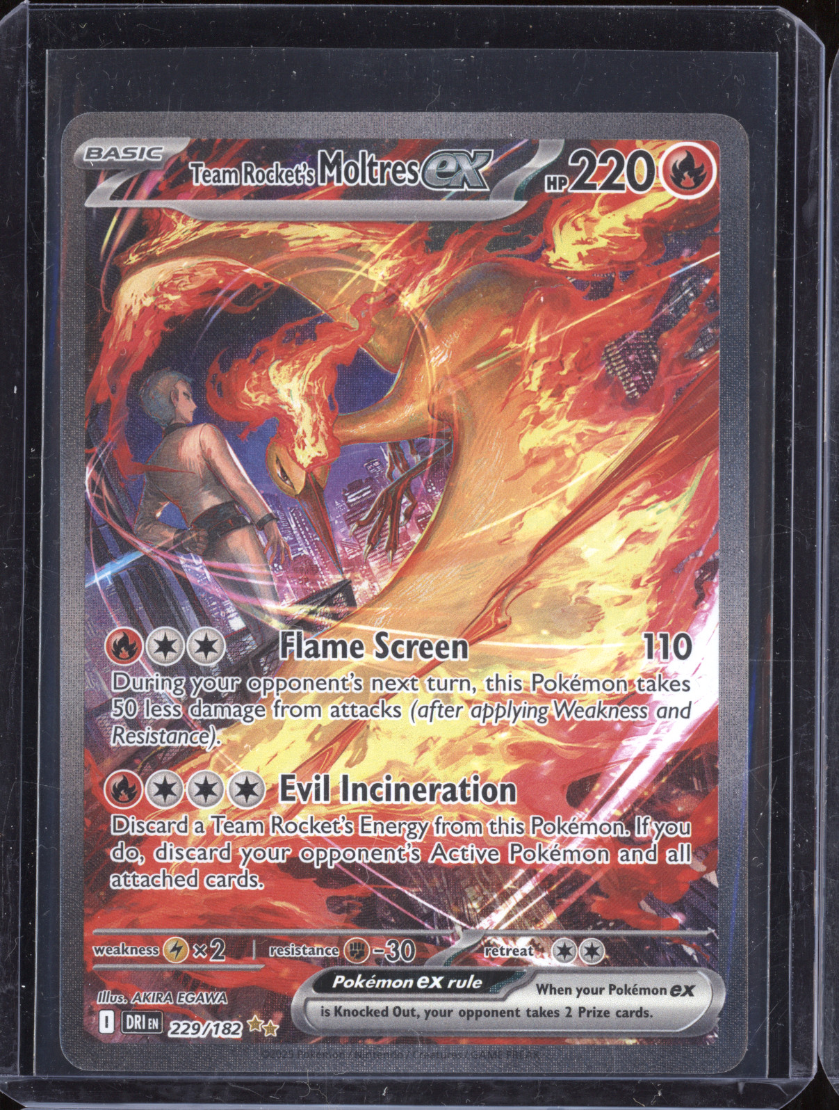 2024 Pokémon TCG Destined Rivals #229/182 Team Rocket's Moltres ex — front