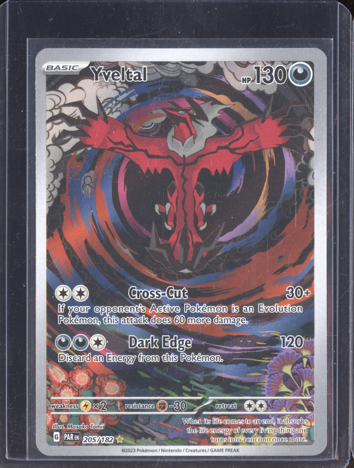 2023 Pokemon Paradox Rift #205/182 Yveltal Illustration Rare — front