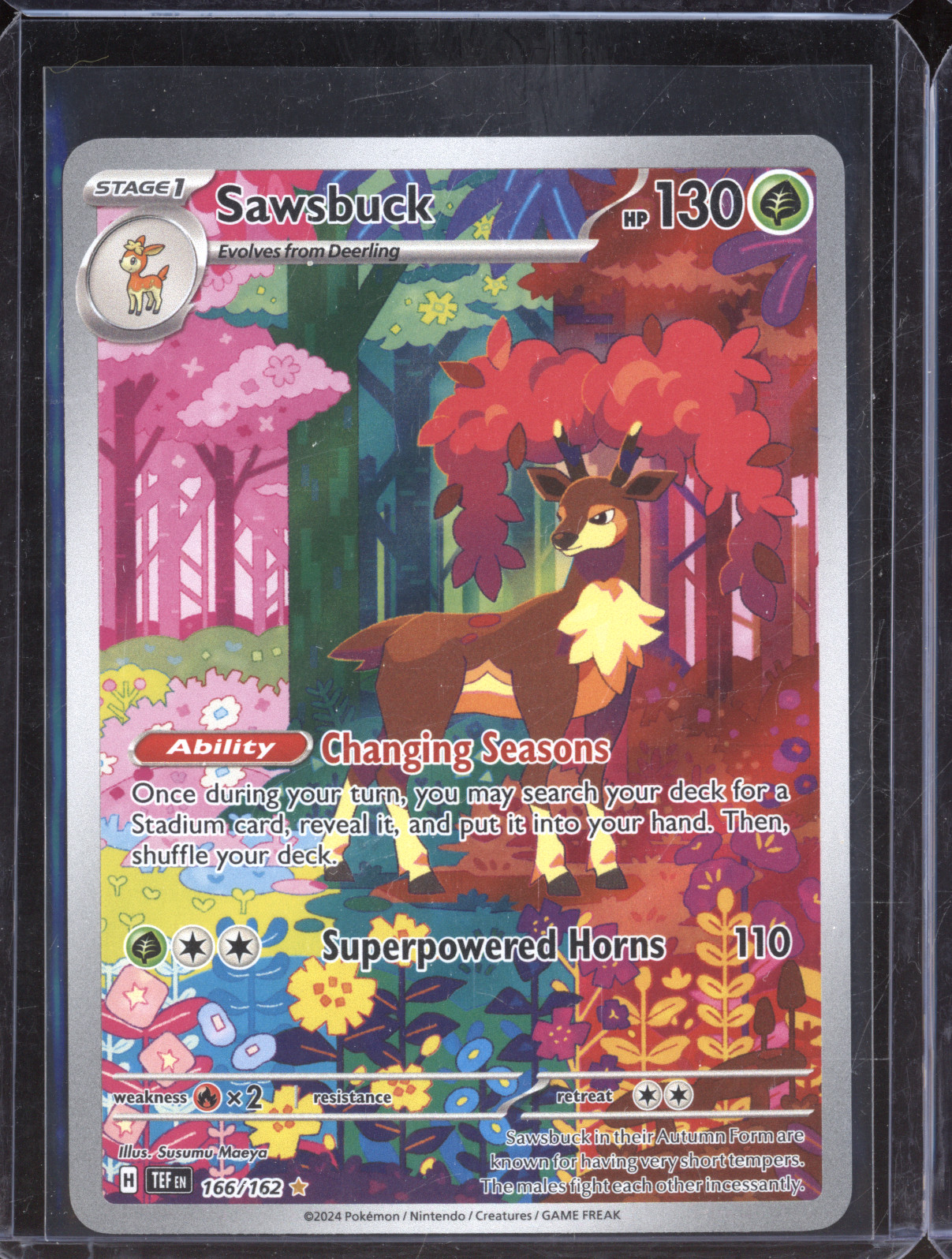 2024 Pokemon TEF EN-Temporal Forces Illustration Rare #166 Sawsbuck — front