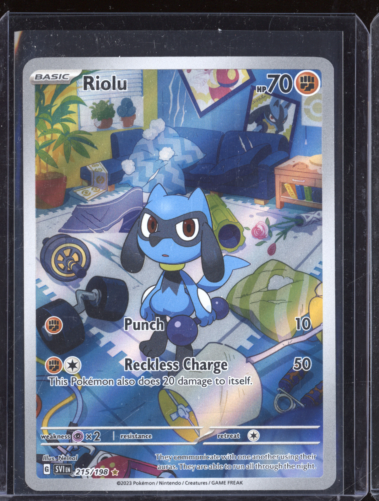 2023 Pokemon Scarlet & Violet #215 Riolu Illustration Rare — front