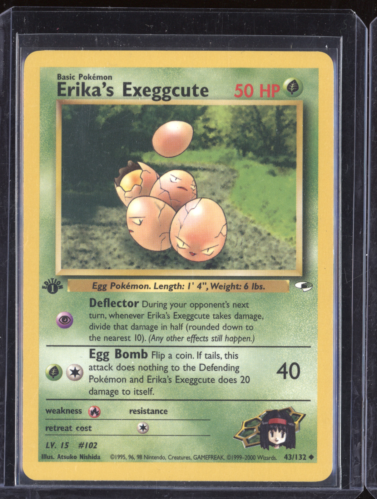 2000 Pokémon Gym Heroes #43 Erika's Exeggcute — front