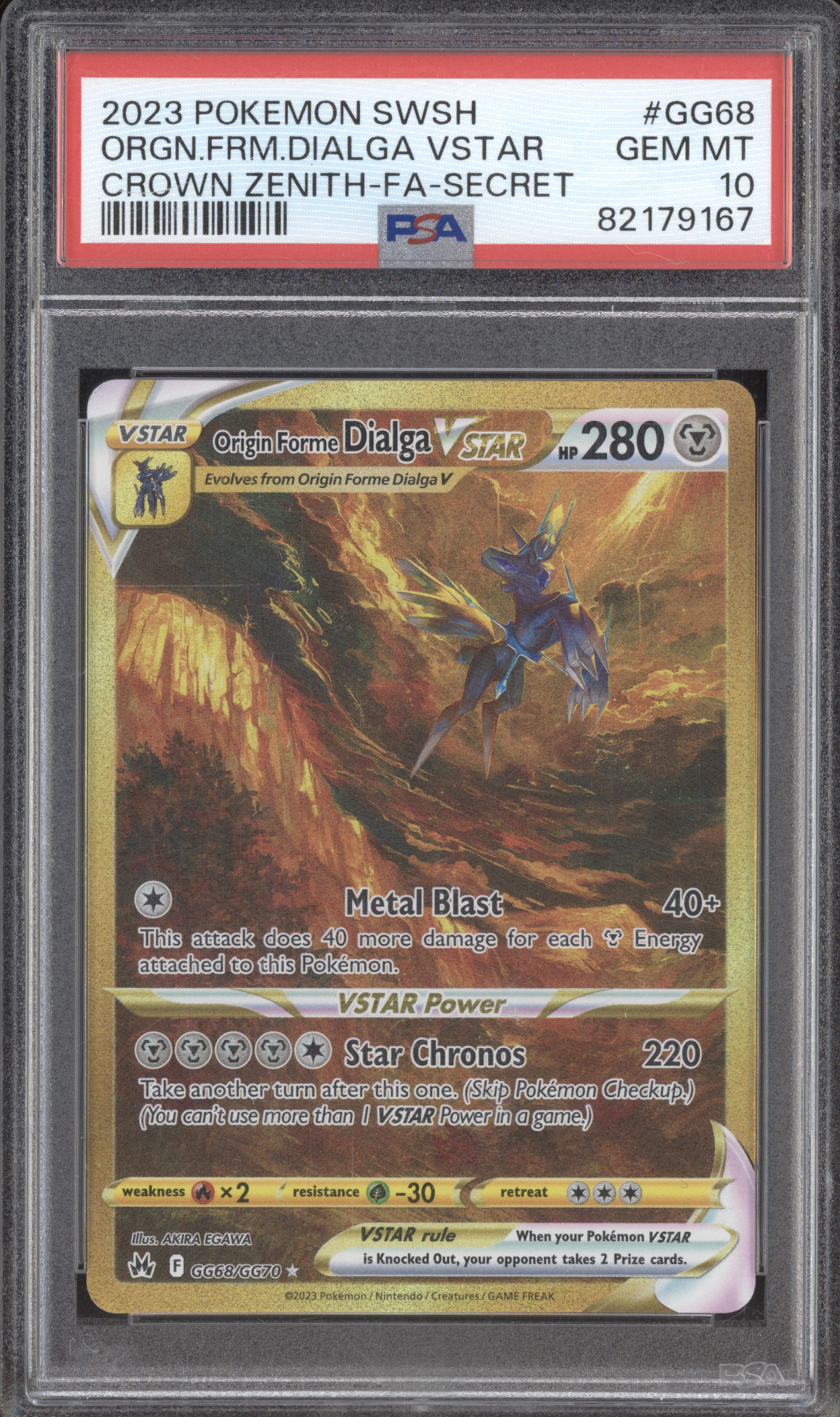 2023 Pokemon Crown Zenith #GG68 Origin Forme Dialga VSTAR Secret — front