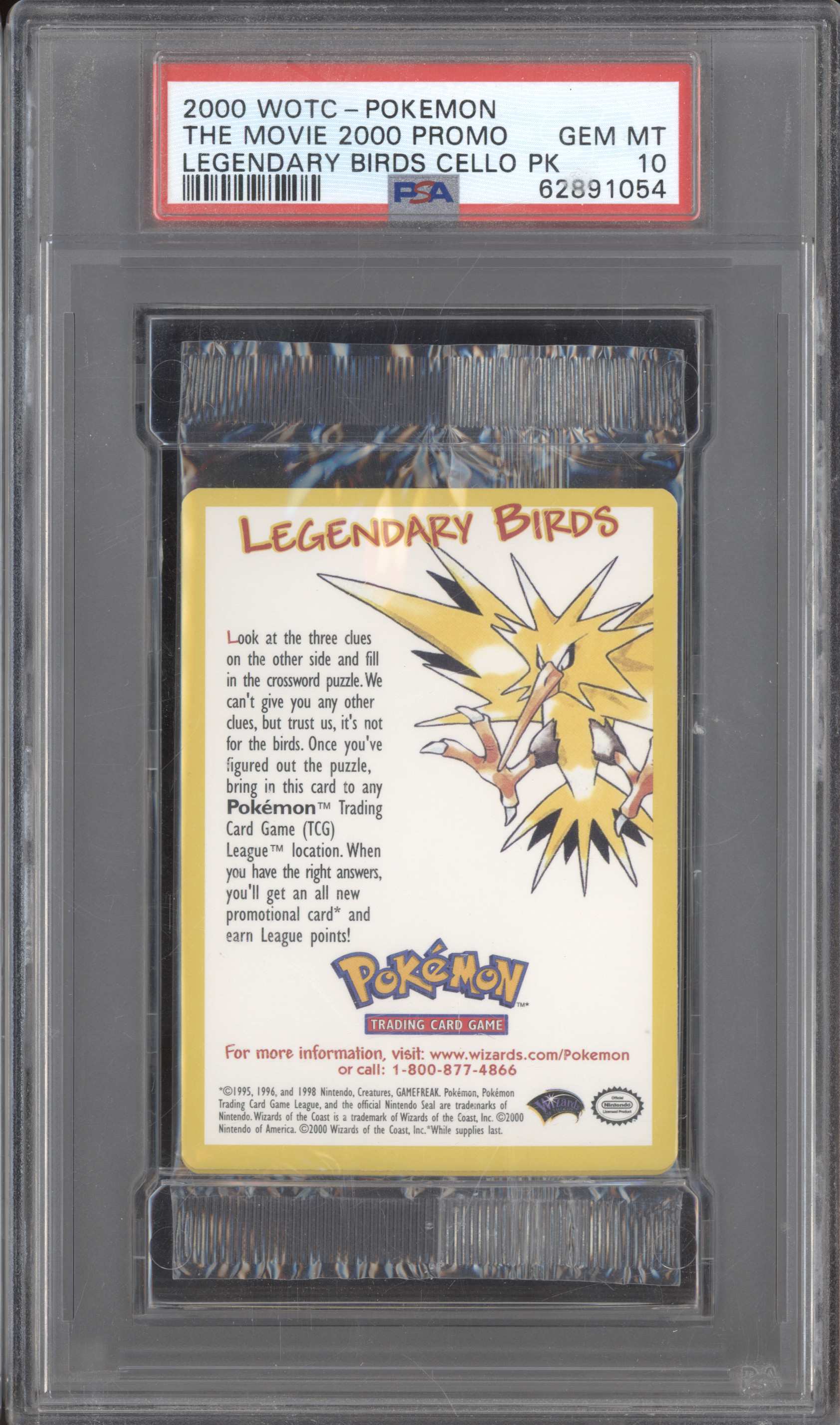 2000 WOTC Pokemon The Movie 2000 Promo Legendary Birds Cello Pack — front
