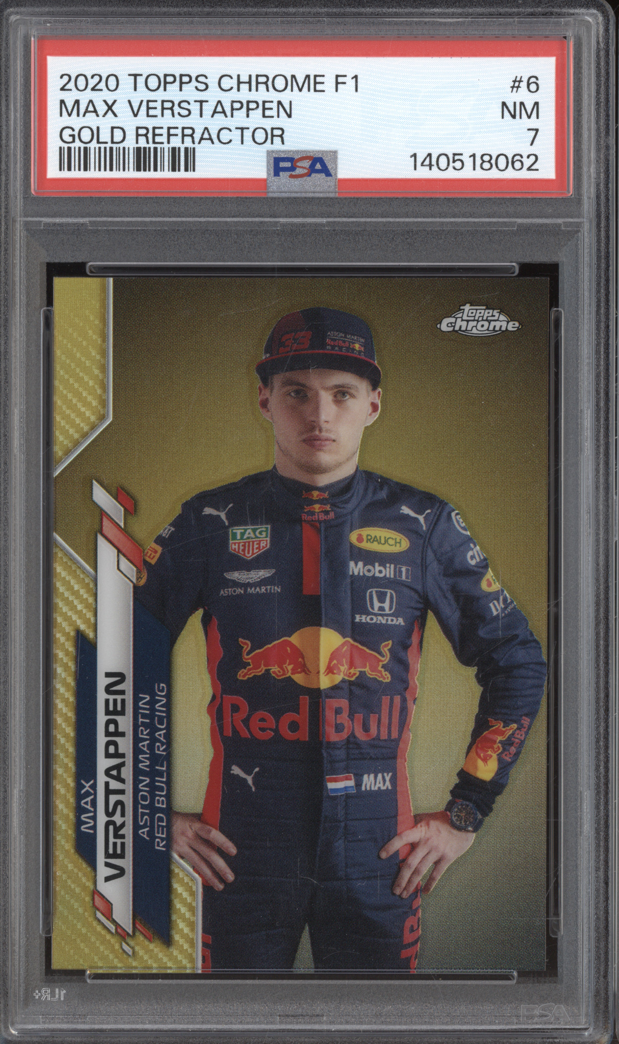 2020 Topps Chrome F1 #6 Max Verstappen Gold Refractor — front