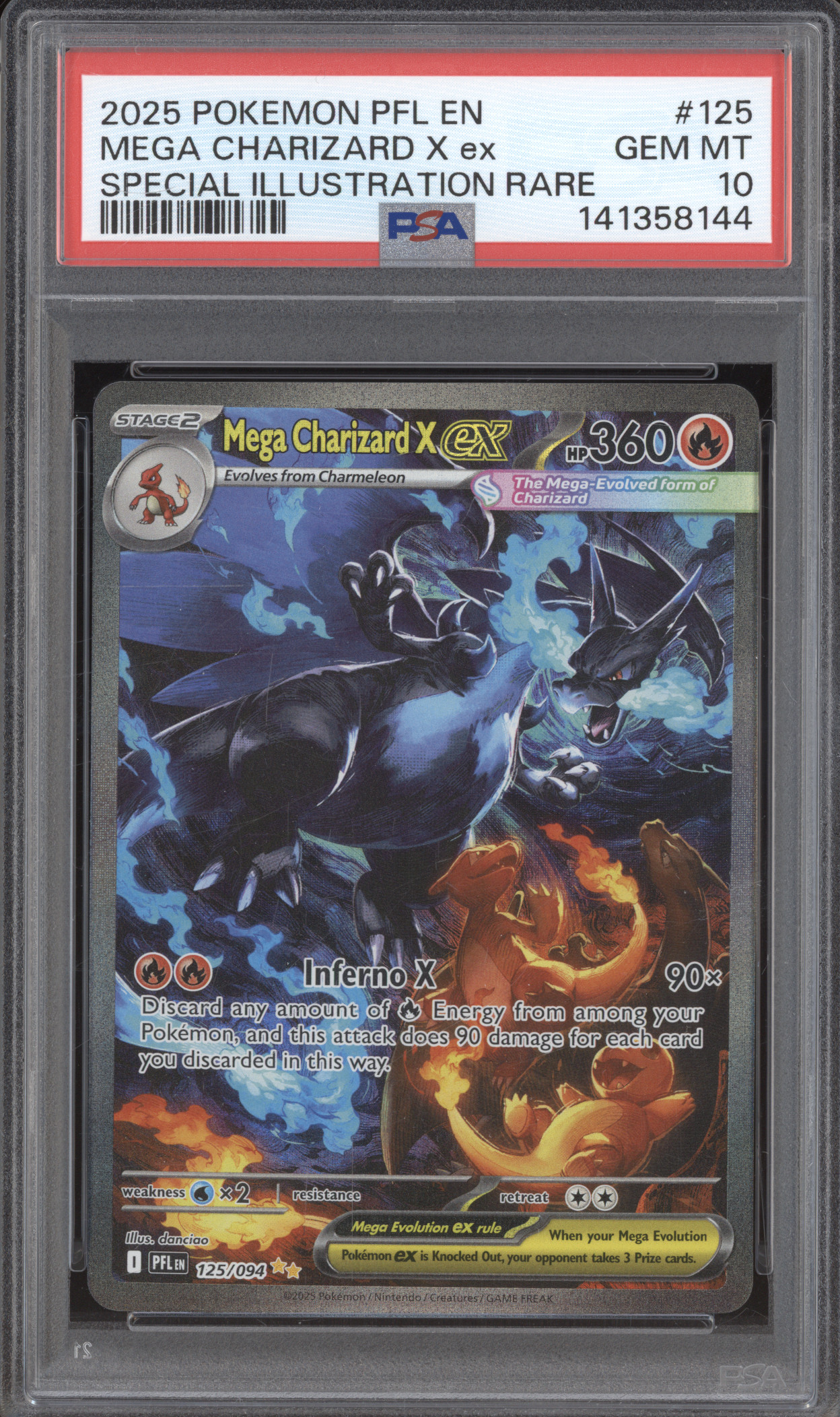 2025 Pokemon PFL #125 Mega Charizard X ex — front