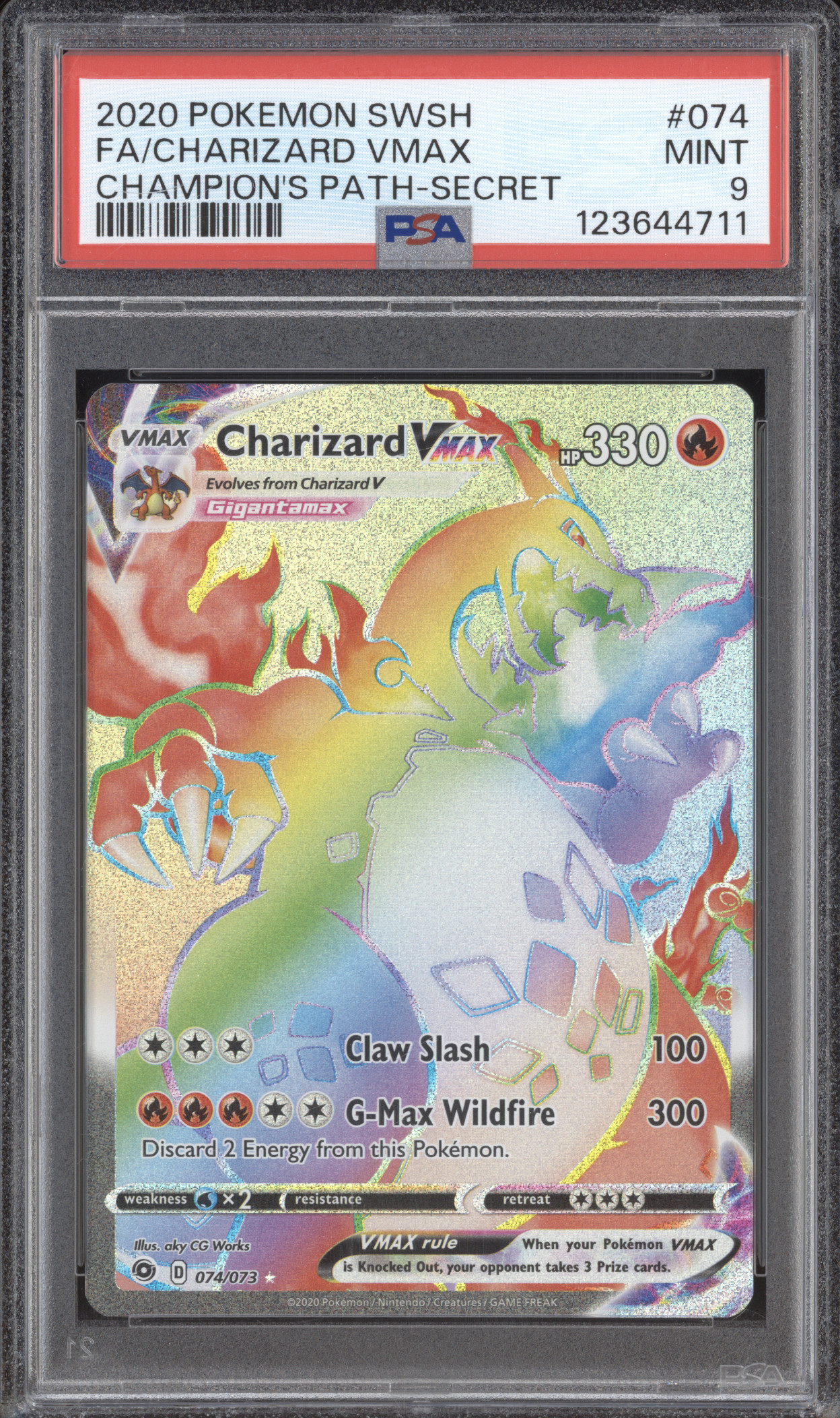 2020 Pokemon SWSH Champion's Path #074 Charizard VMAX — front