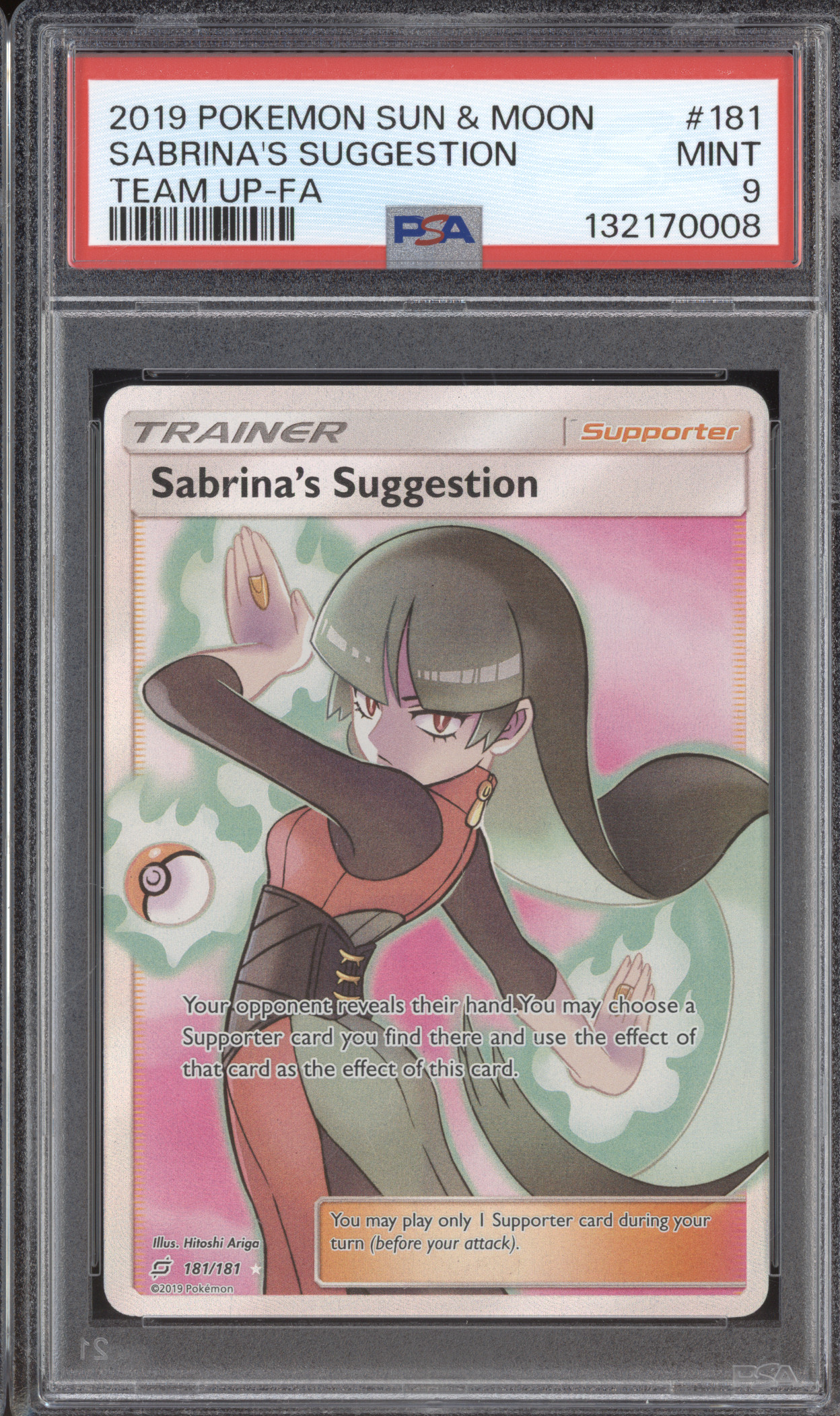 2019 Pokemon Sun & Moon Team Up #181 Sabrina's Suggestion — front