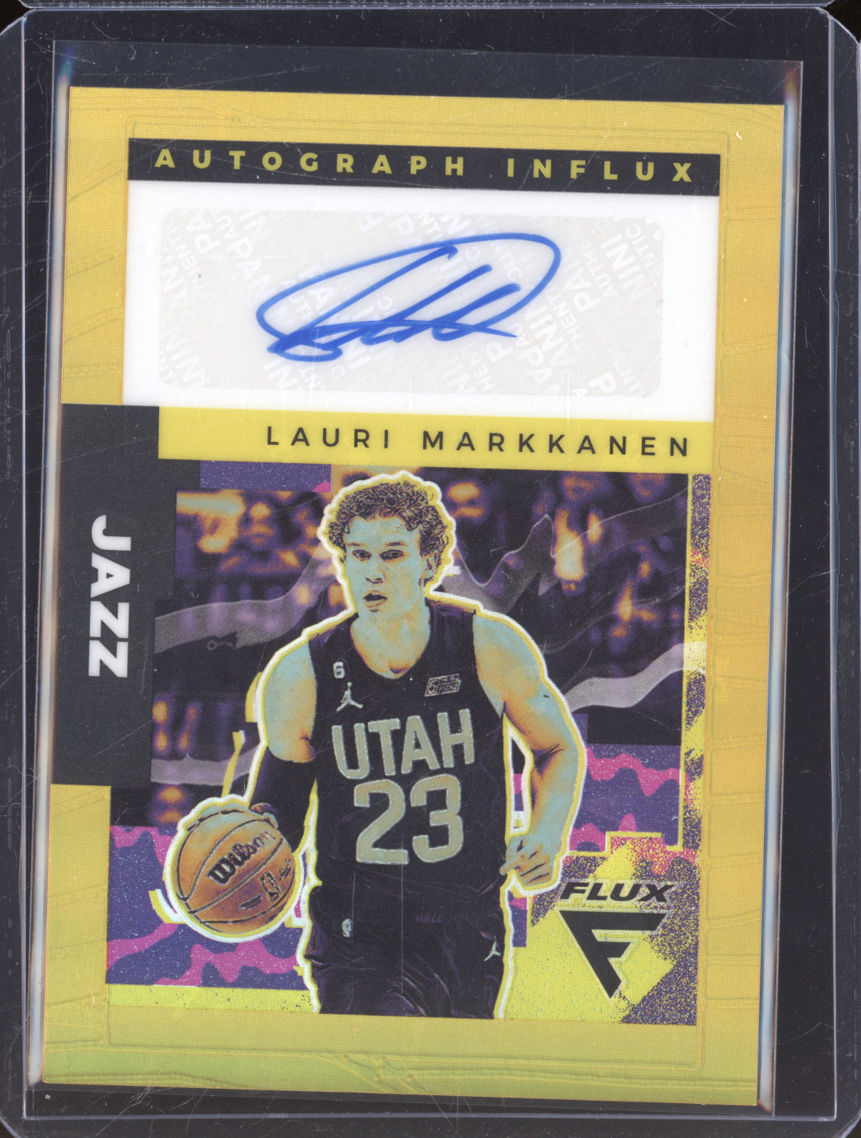 2022-23 Panini Flux Autograph Influx #AI-LMK Lauri Markkanen — front