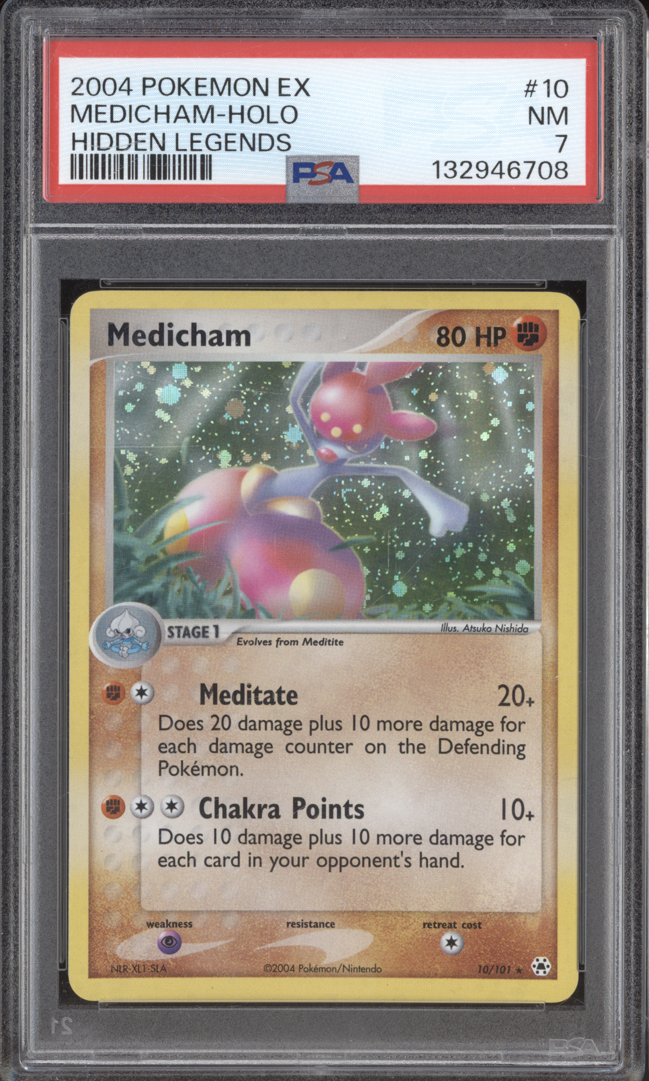 2004 Pokemon EX Hidden Legends #10 Medicham Holo — front