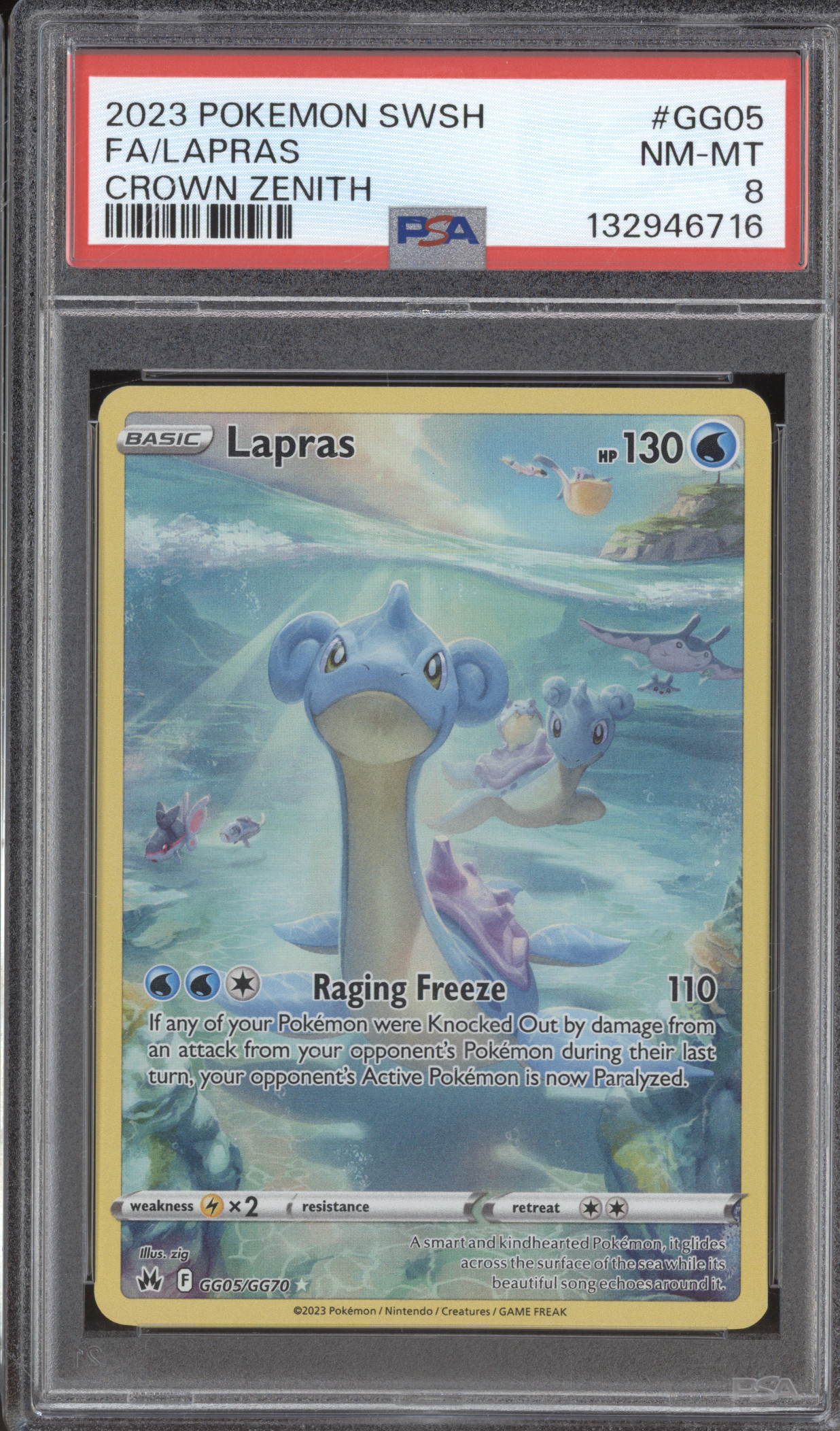 2023 Pokemon Sword & Shield Crown Zenith #GG05 Lapras — front