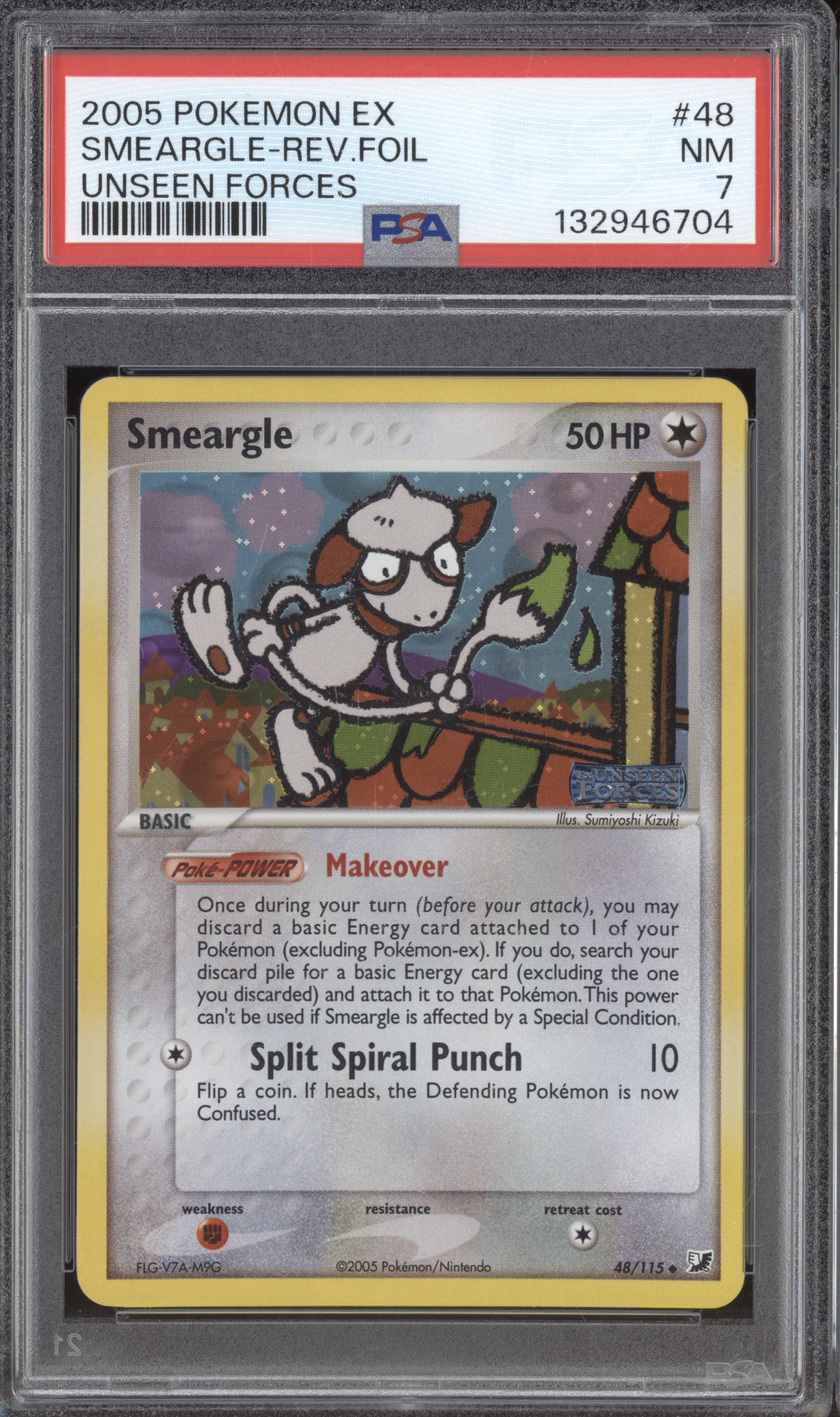 2005 Pokemon EX Unseen Forces #48 Smeargle Reverse Foil — front