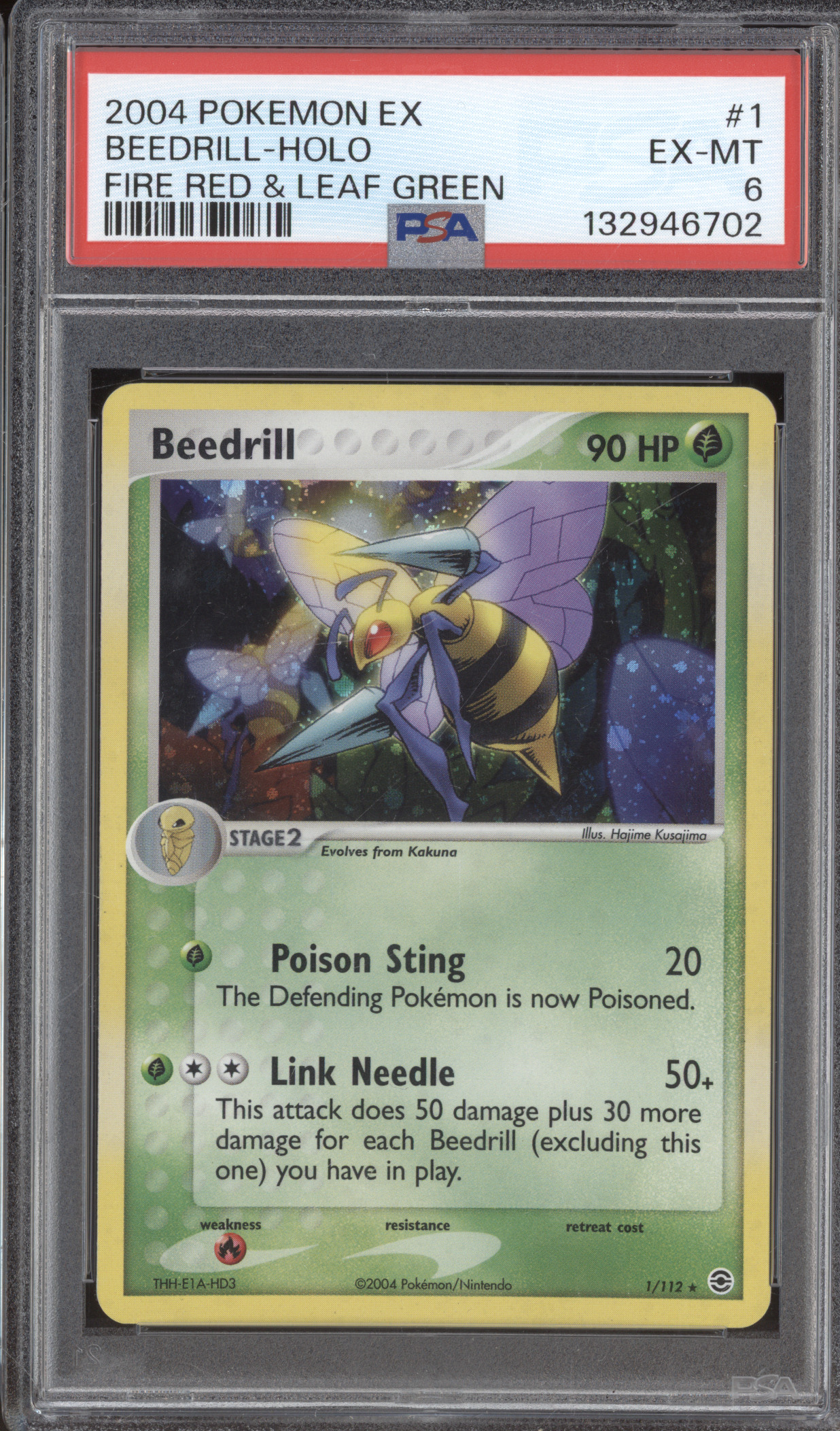 2004 Pokemon EX Fire Red & Leaf Green #1 Beedrill Holo — front