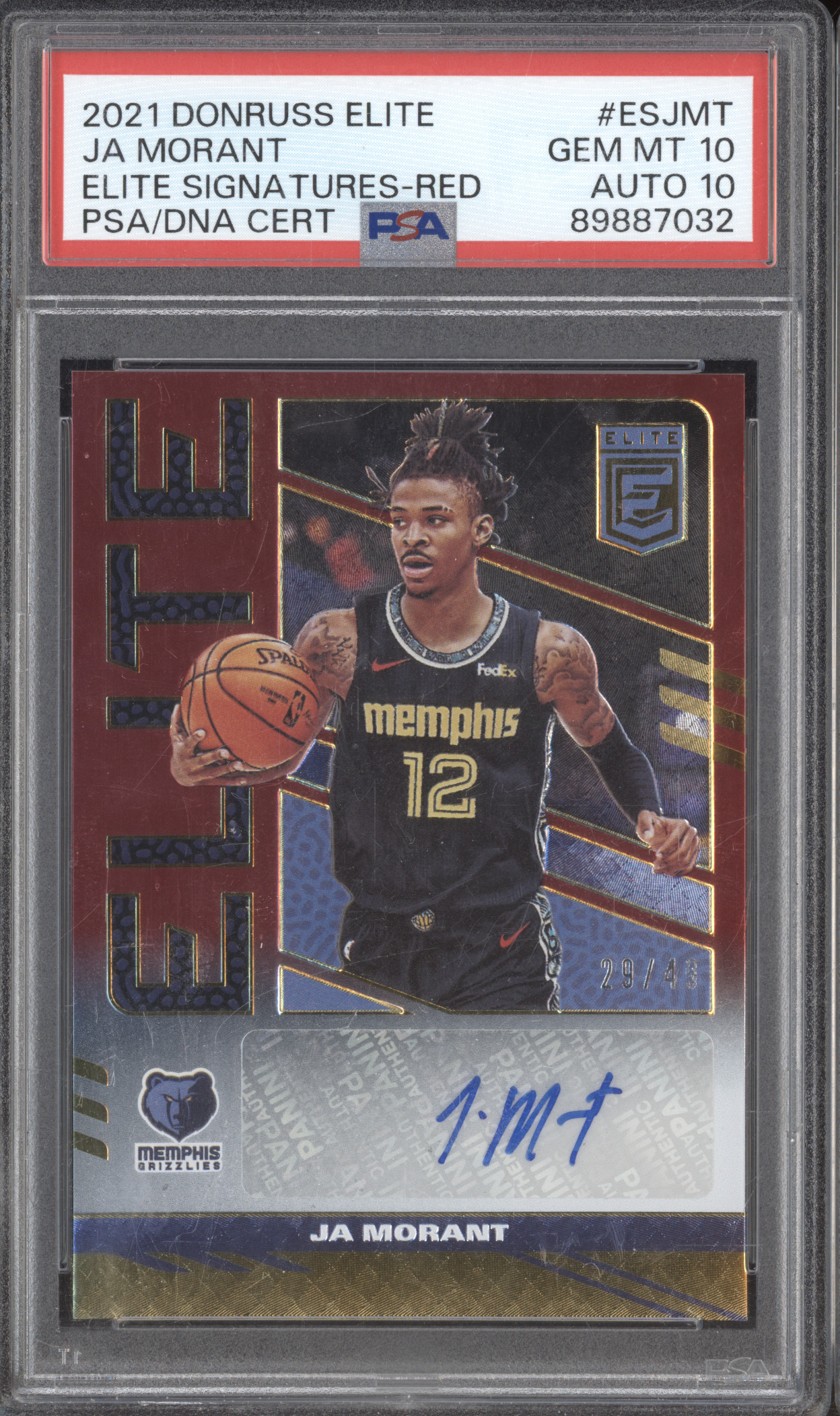 2021 Donruss Elite #ESJMT Ja Morant — front