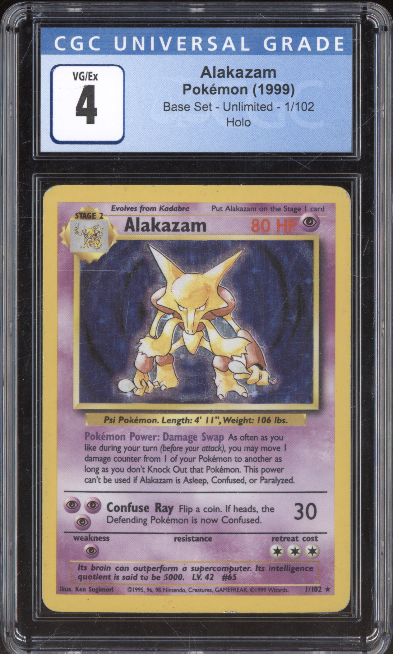 1999 Pokémon #1 Alakazam — front