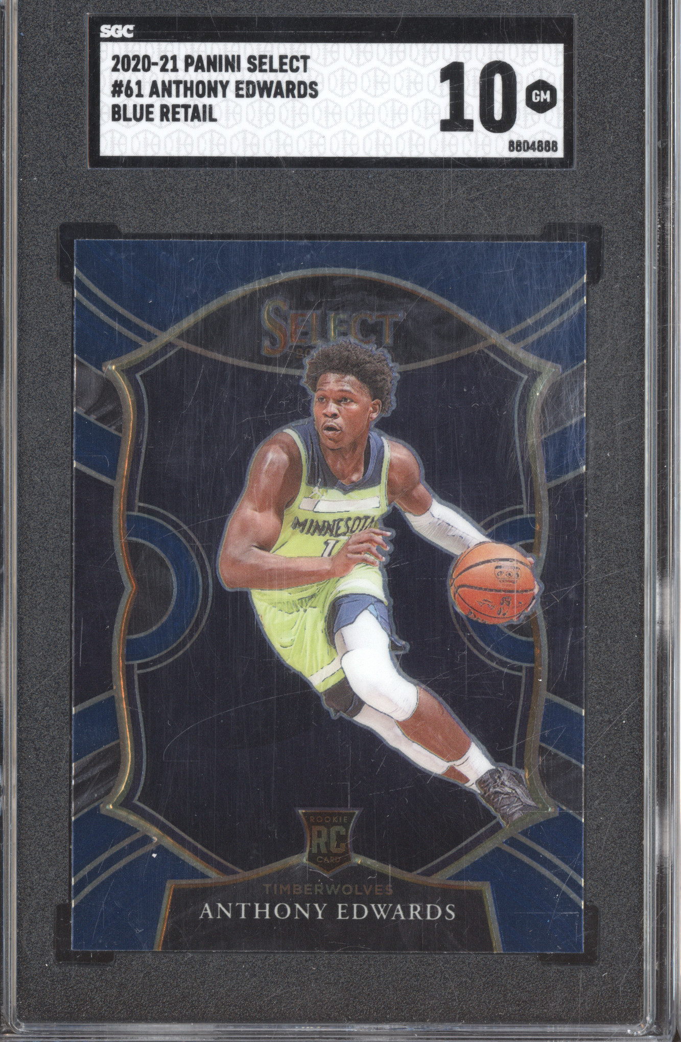 2020-21 Panini Select #61 Anthony Edwards Blue Retail — front