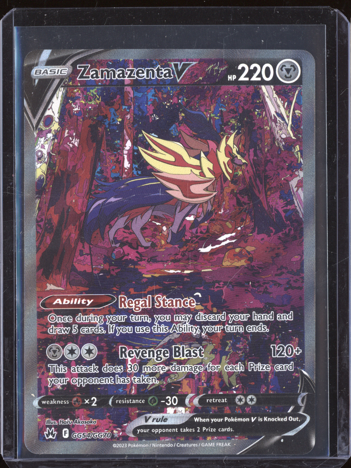 2023 Pokemon Crown Zenith: Galarian Gallery #GG54 Zamazenta V — front