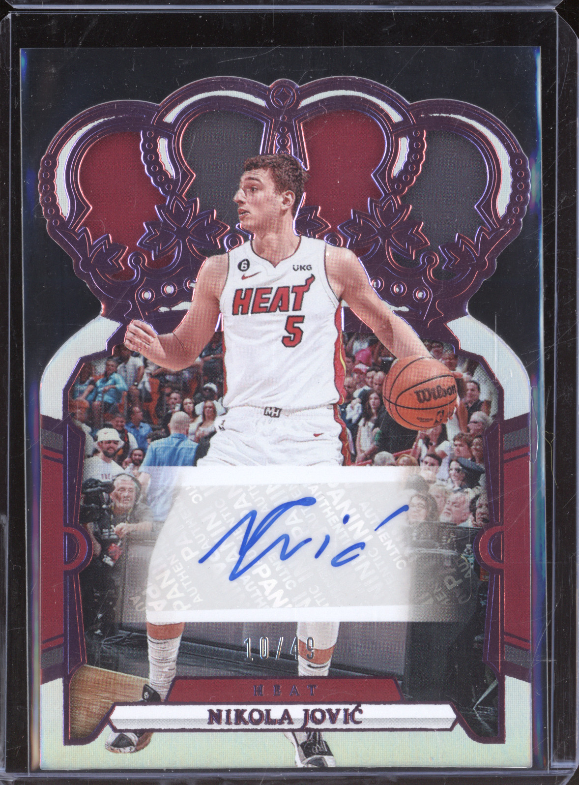 2023-24 Panini Crown Royale Crown Autographs #CA-JOV Nikola Jovic — front