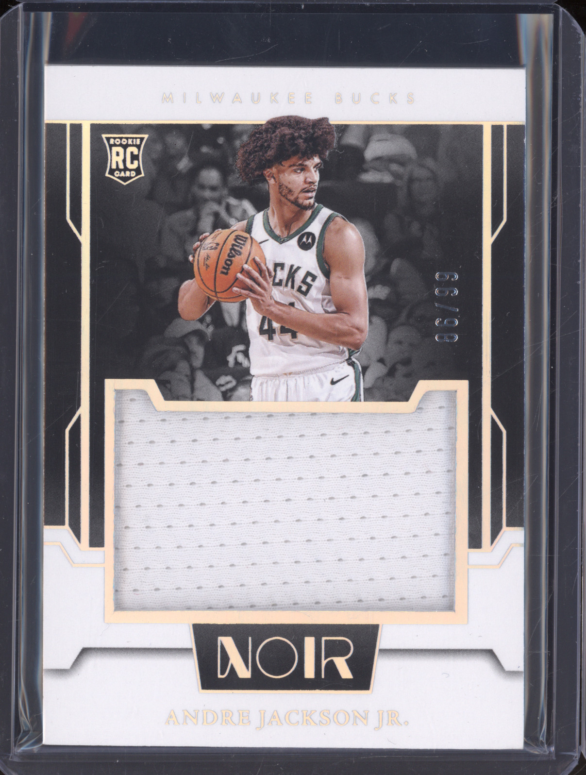2023-24 Panini Noir Rookie Jumbo Materials #RJM-AJJ Andre Jackson Jr. — front