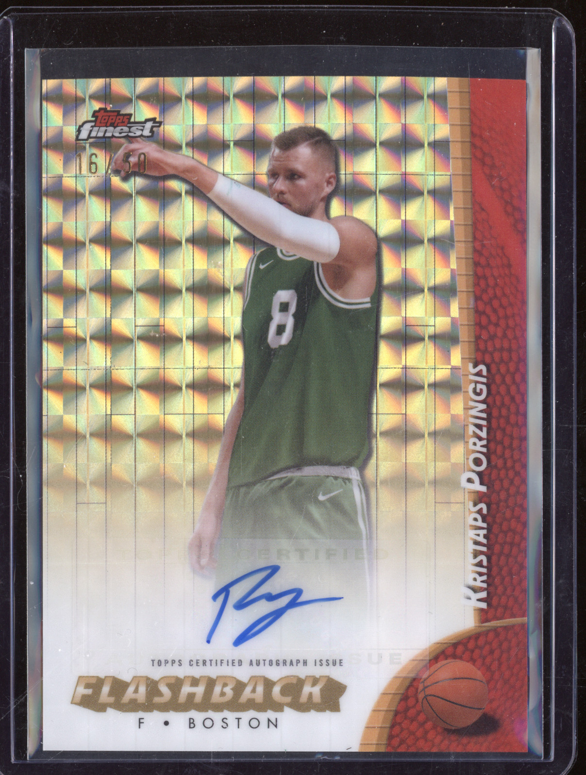 2024-25 Topps Finest #FBA-KP Kristaps Porzingis Flashback Auto — front