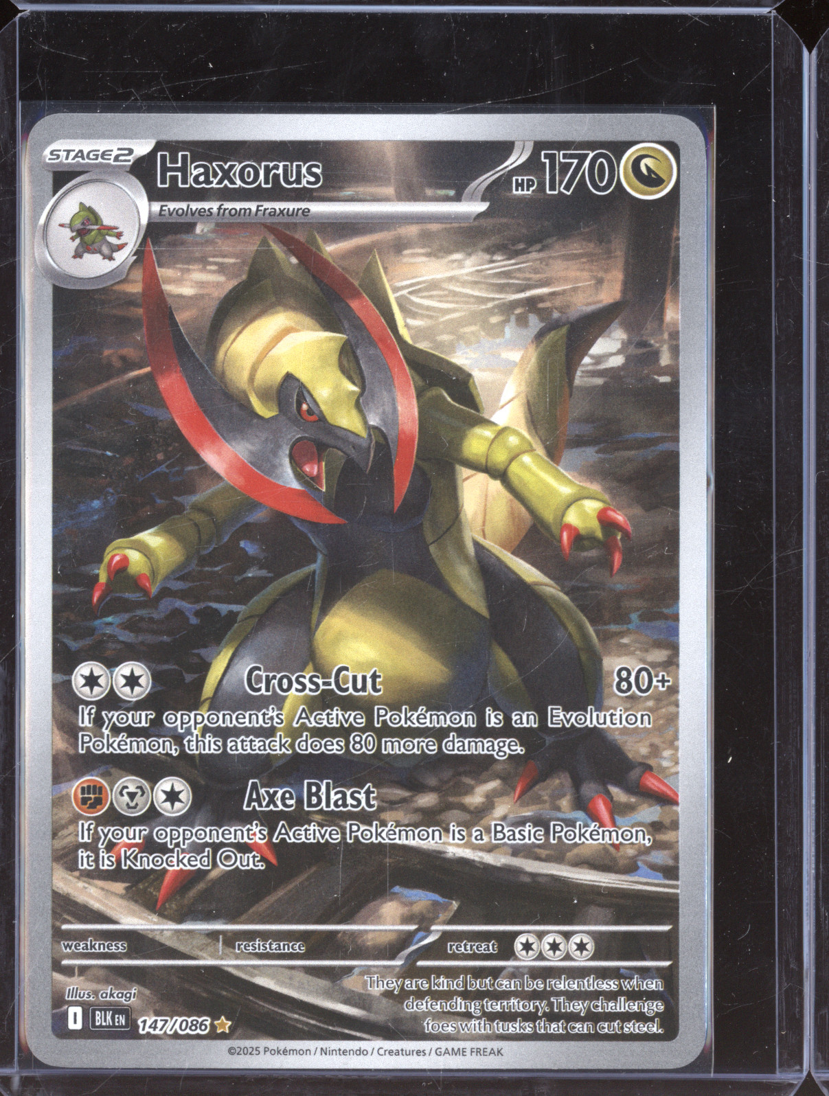 2025 Pokemon Black Bolt Illustration Rare #147 Haxorus — front