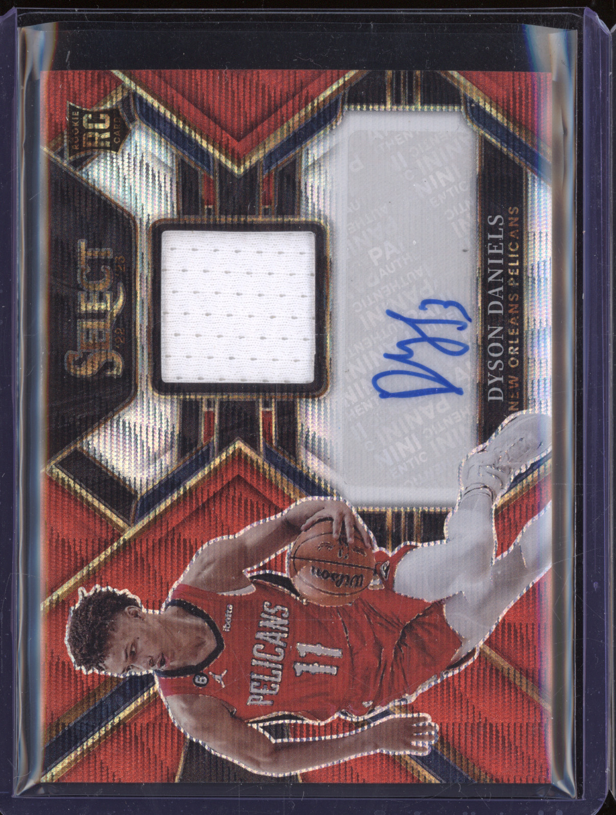 2022 Panini Select #23 Dyson Daniels Rookie Patch Auto — front