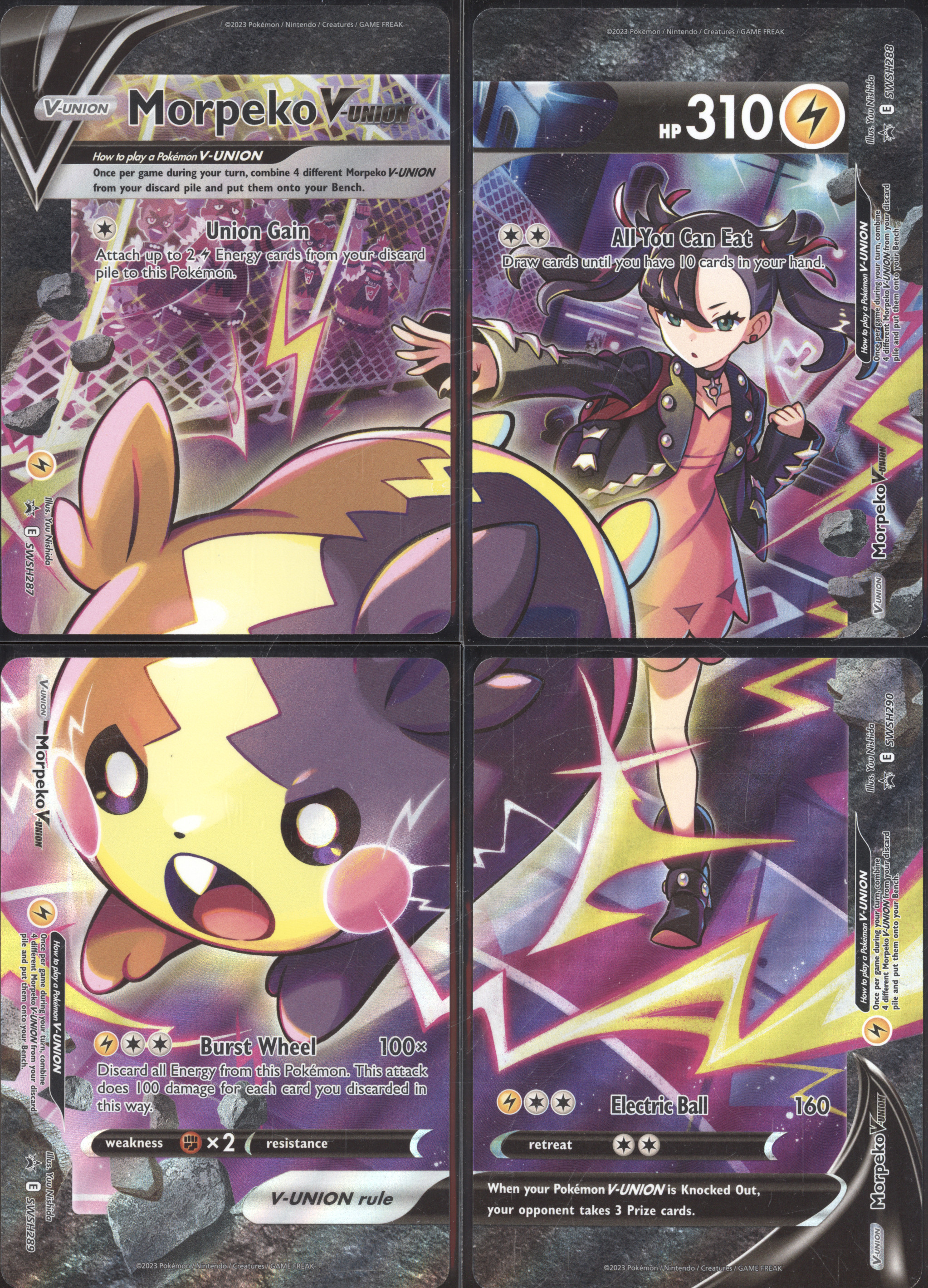 2023 Pokémon SWSH287-290 Morpeko V-Union — front