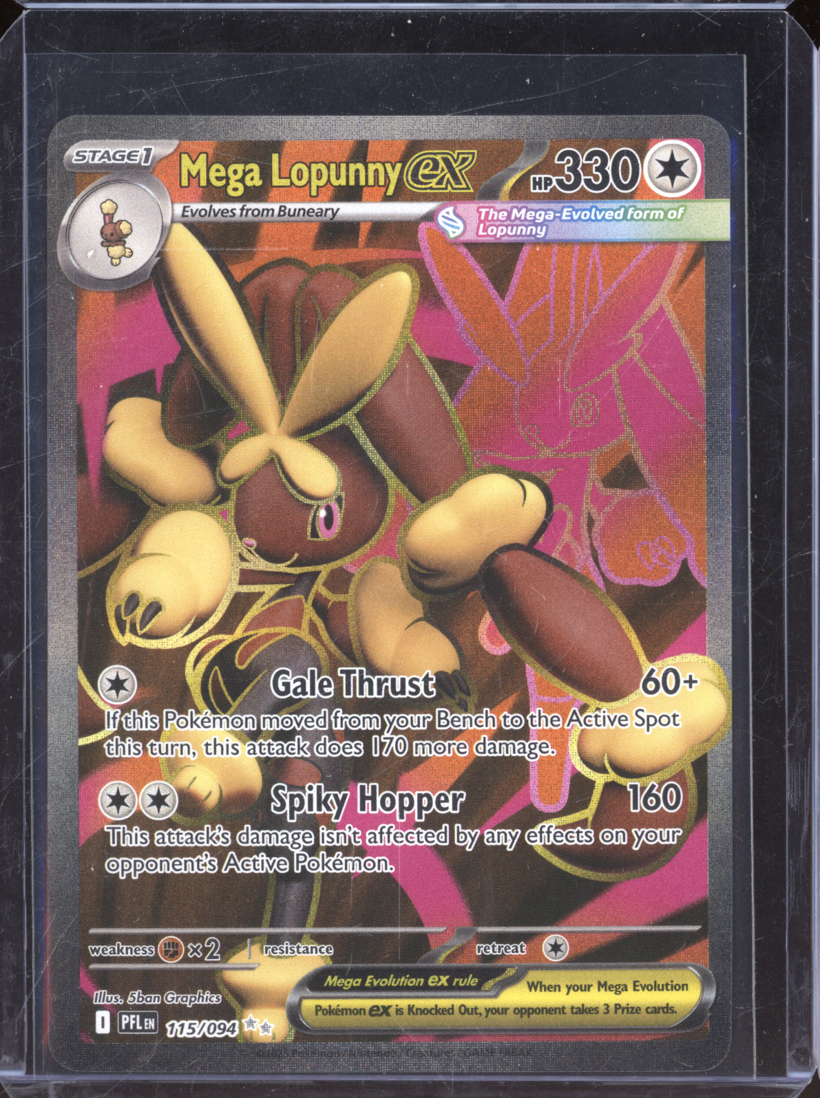 2023 Pokémon ME02: Phantasmal Flames #115/094 Mega Lopunny ex — front