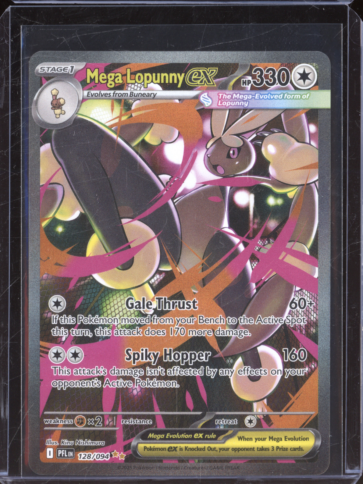 2025 Pokemon Phantasmal Flames #128 Mega Lopunny ex — front
