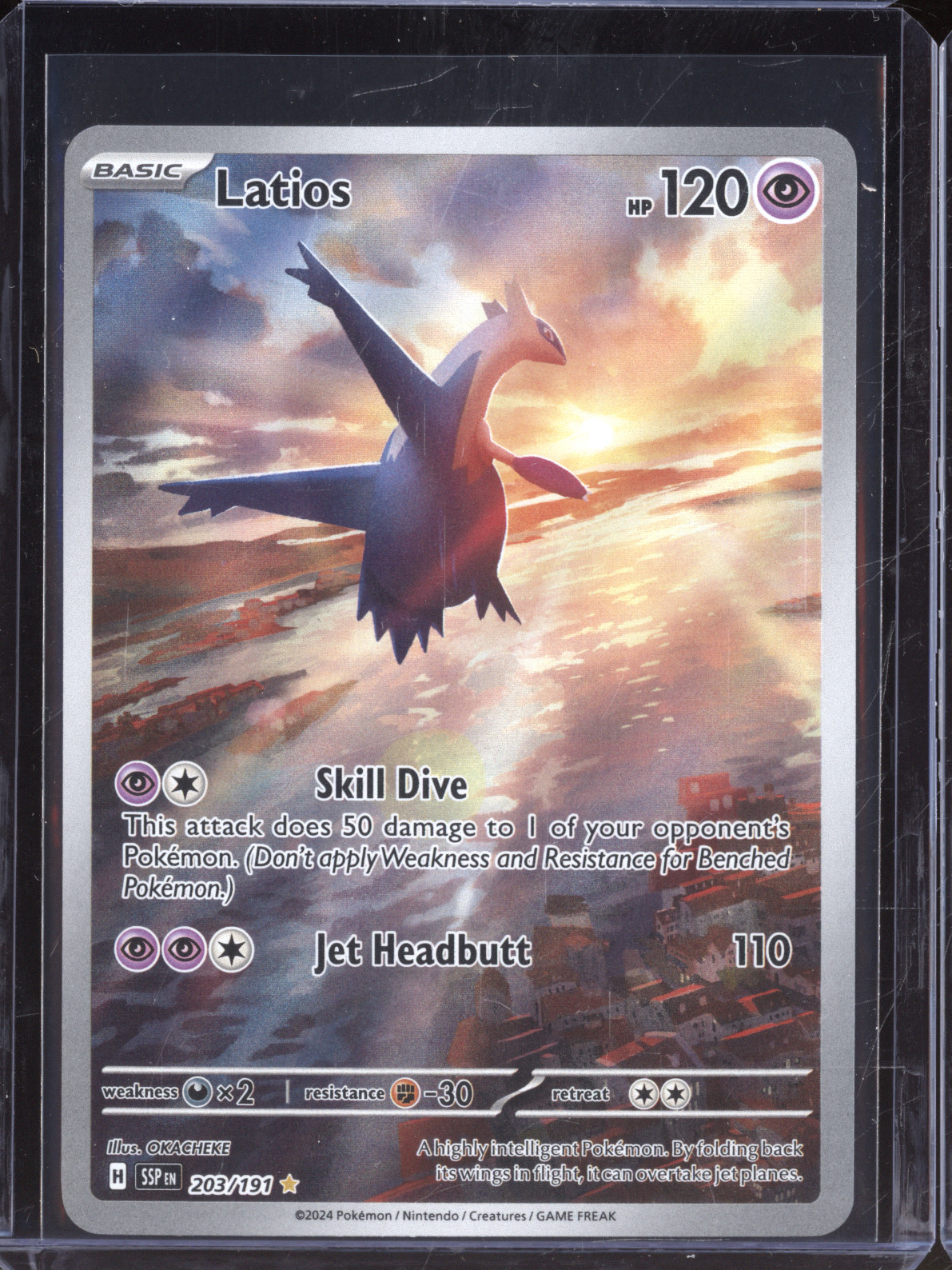 2024 Pokemon SV08: Surging Sparks #203/191 Latios Illustration Rare — front