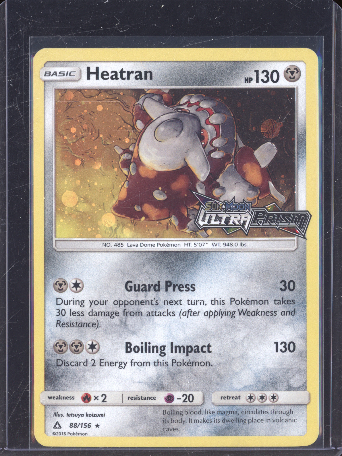 2018 Pokémon Sun & Moon Ultra Prism #88 Heatran — front