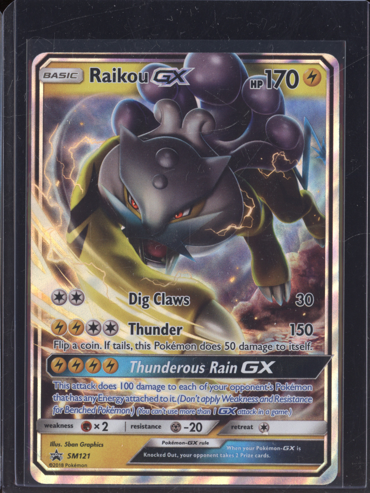 2018 Pokémon Black Star Promo #SM121 Raikou GX — front