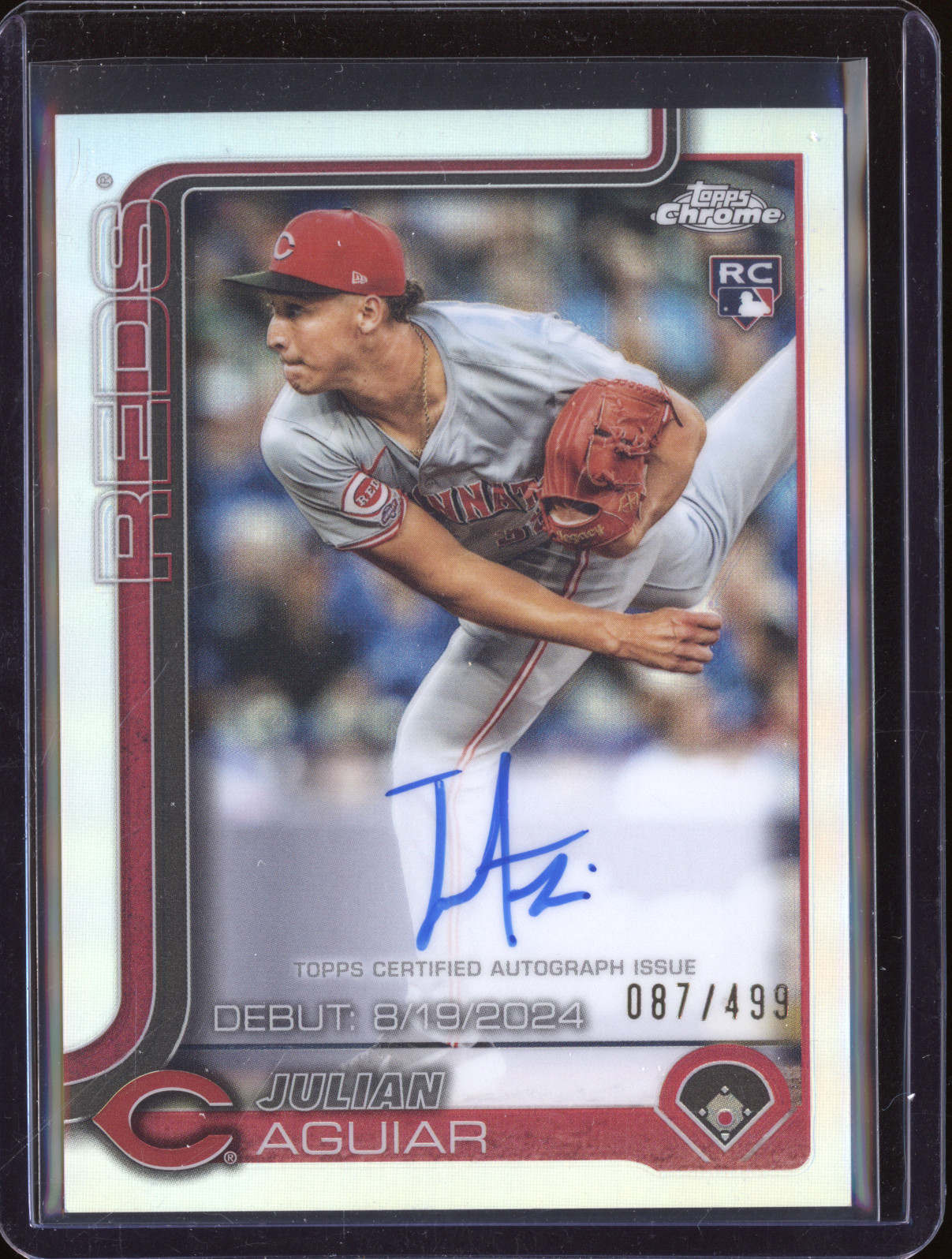 2025 Topps Chrome Update #CRDA-JA Julian Aguiar Rookie Debut Auto — front