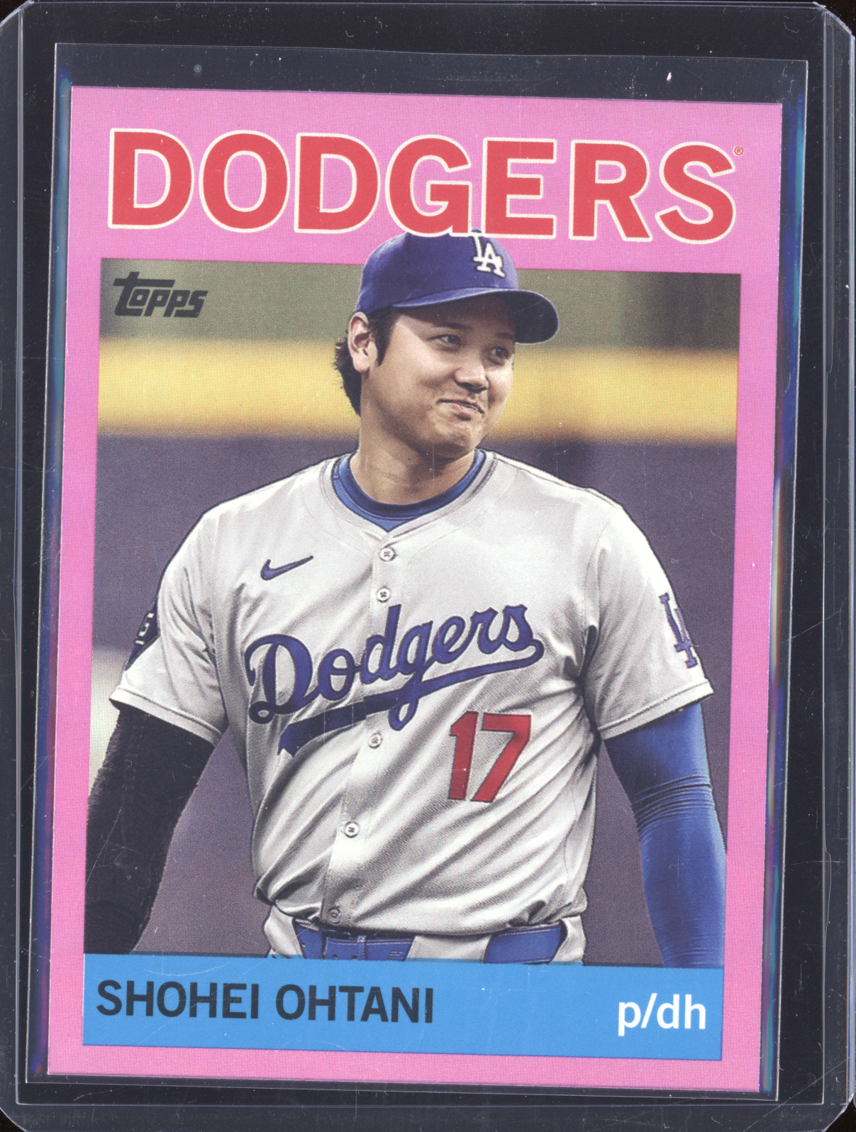 2025 Topps Archives #17 Shohei Ohtani Pink Foilboard Dodgers — front