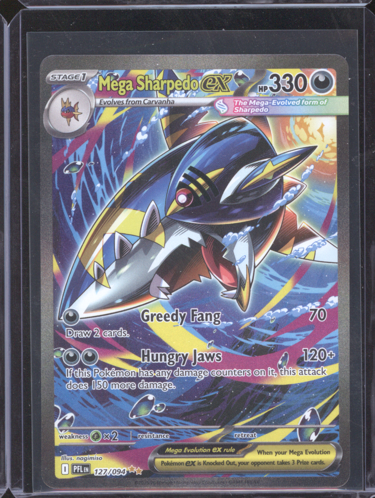 2023 Pokémon ME02: Phantasmal Flames #127/094 Mega Sharpedo ex — front