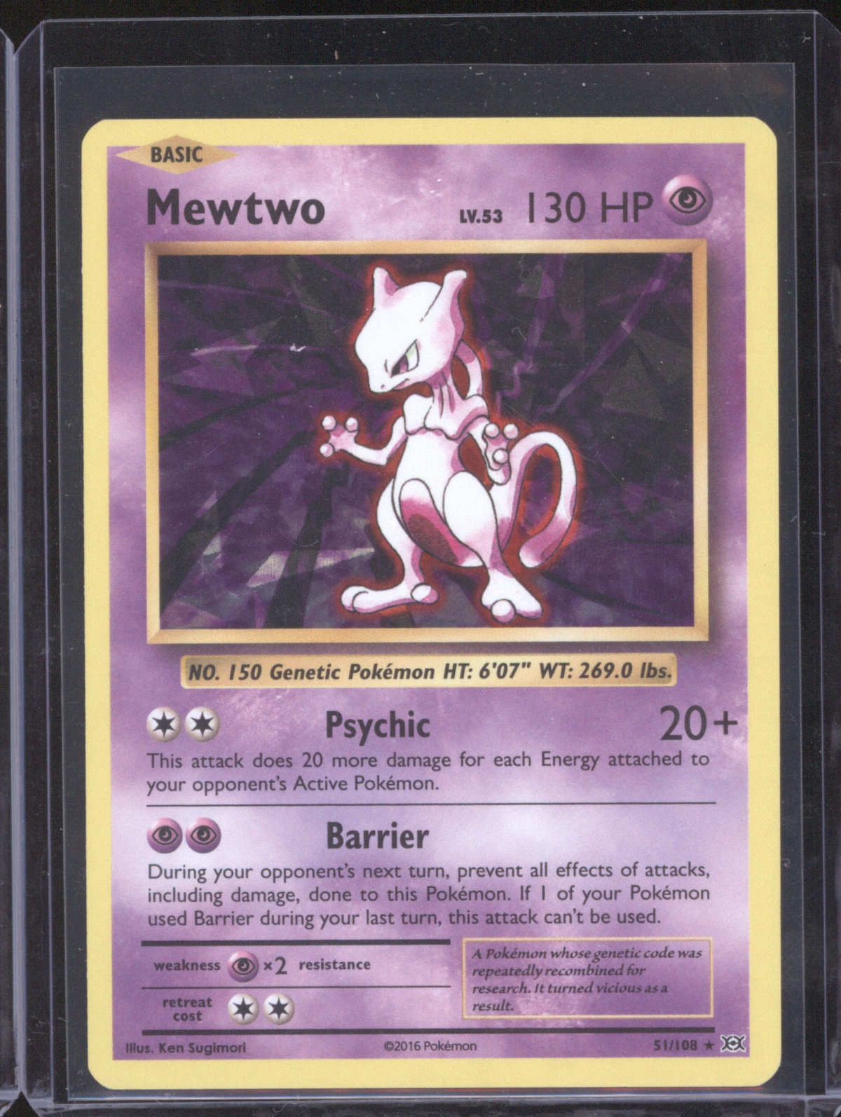 2016 Pokemon XY Evolutions #51 Mewtwo — front
