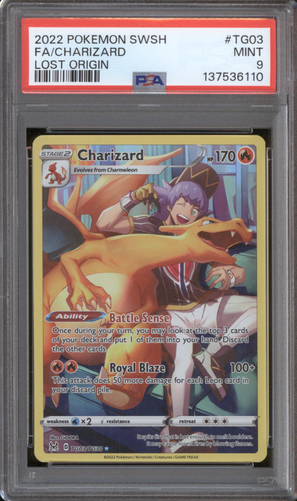 2022 Pokémon SWSH #TG03 Charizard — front