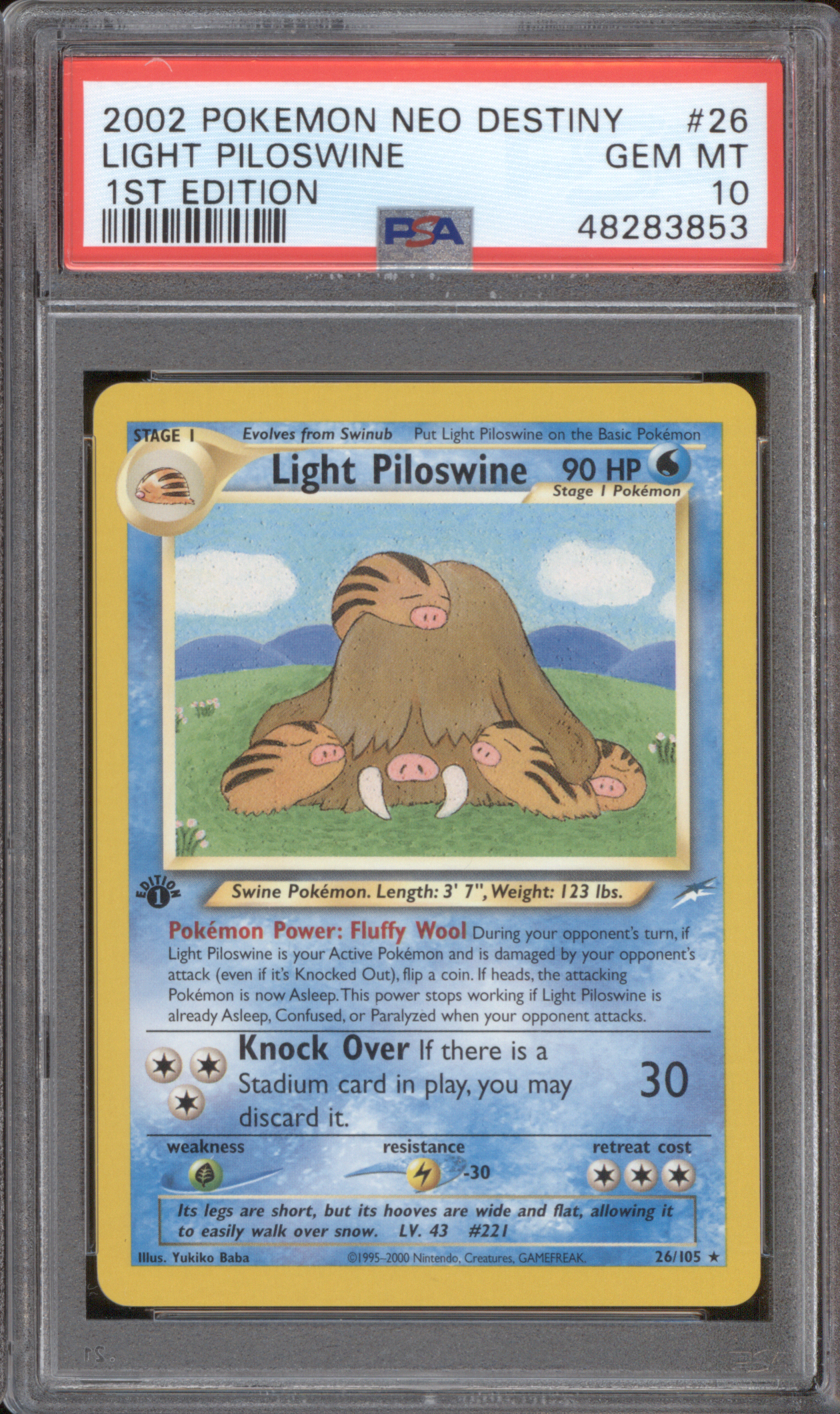 2002 Pokemon Neo Destiny #26 Light Piloswine — front