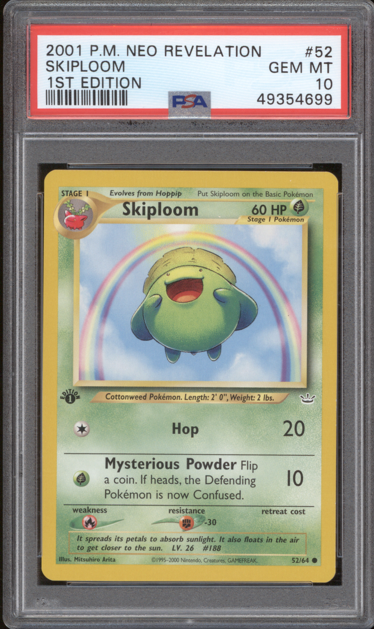 2001 Pokemon Neo Revelation #52 Skiploom — front