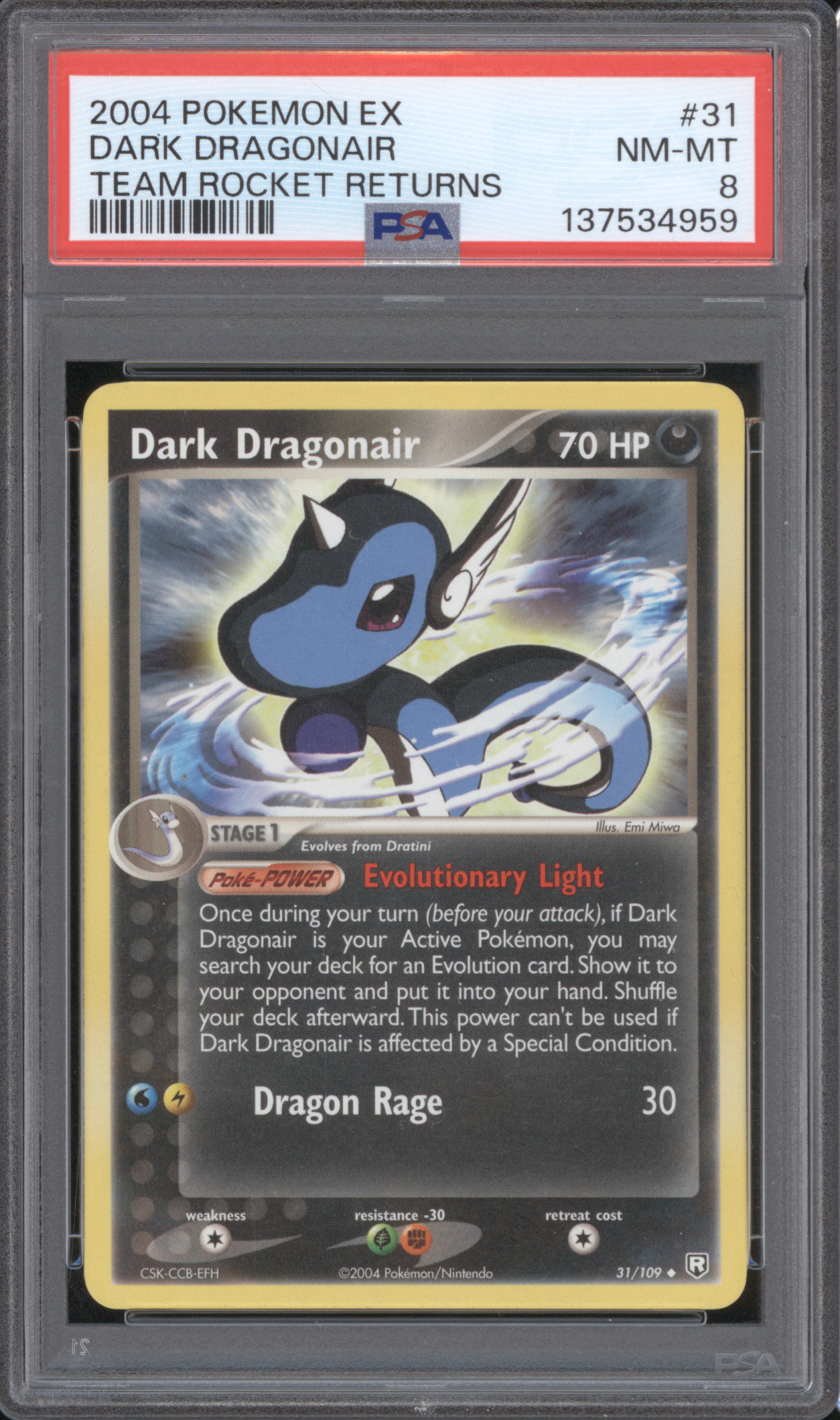 2004 Pokemon EX Team Rocket Returns #31 Dark Dragonair — front