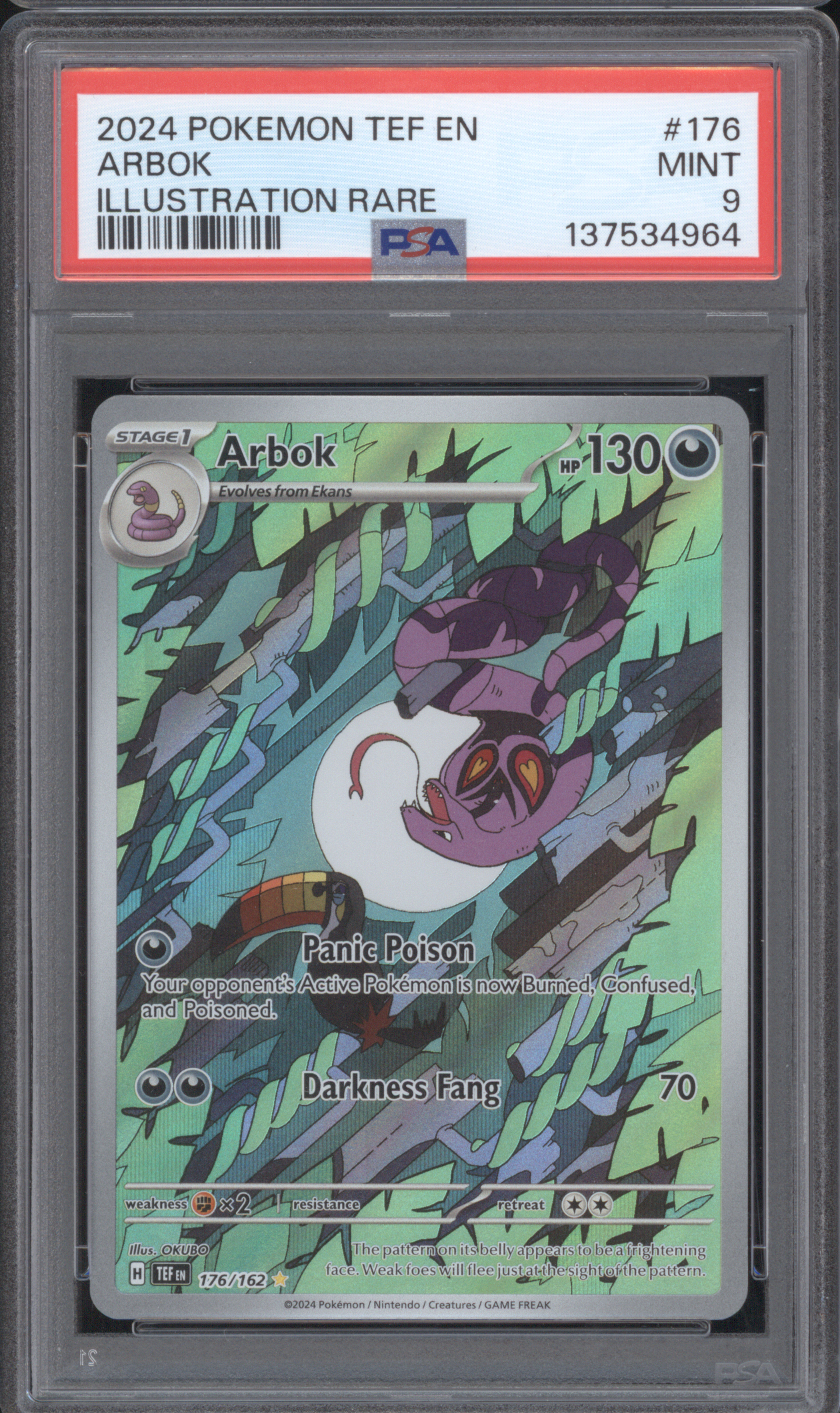 2024 Pokemon TEF EN #176 Arbok Illustration Rare — front