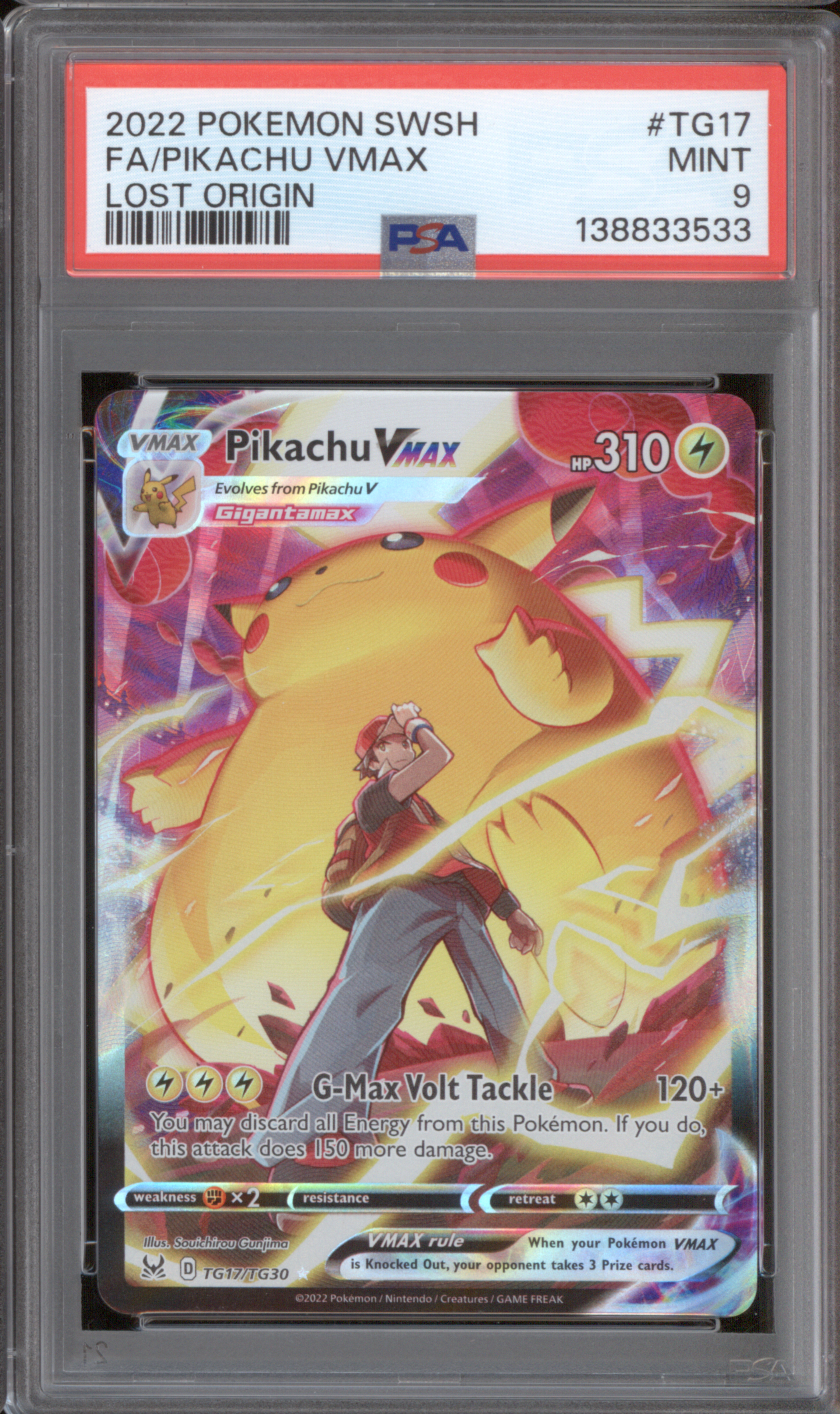 2022 Pokemon Sword & Shield Lost Origin #TG17 Pikachu VMAX — front
