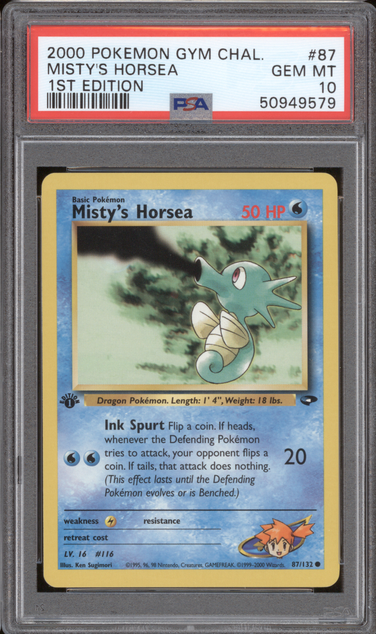 2000 Pokémon Gym Challenge #87 Misty's Horsea — front